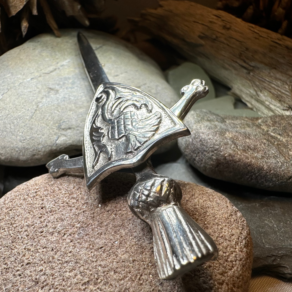 Alban Thistle Shield Kilt Pin - Handmade in Scotland