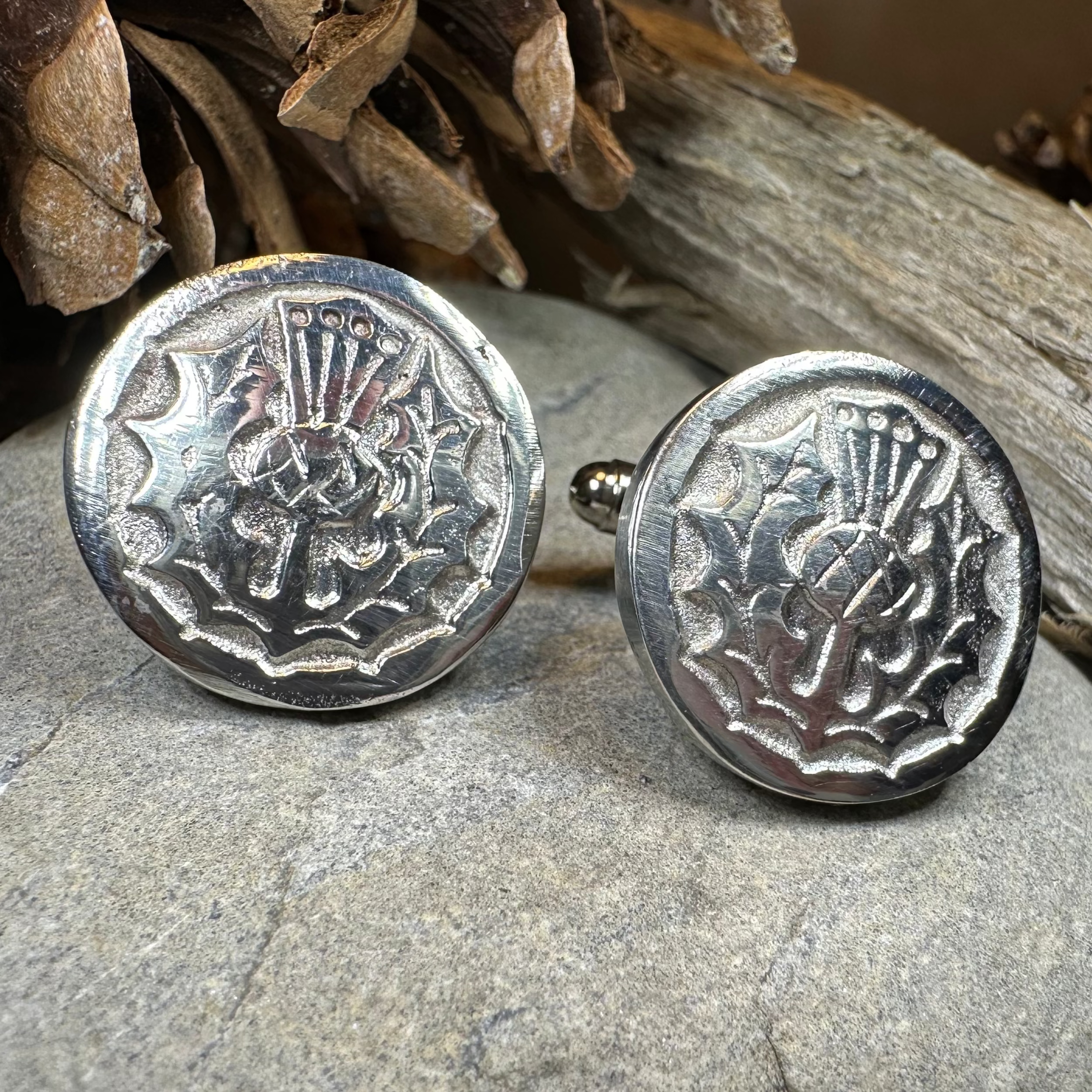 Brave Thistle Cufflinks - Handmade in Scotland