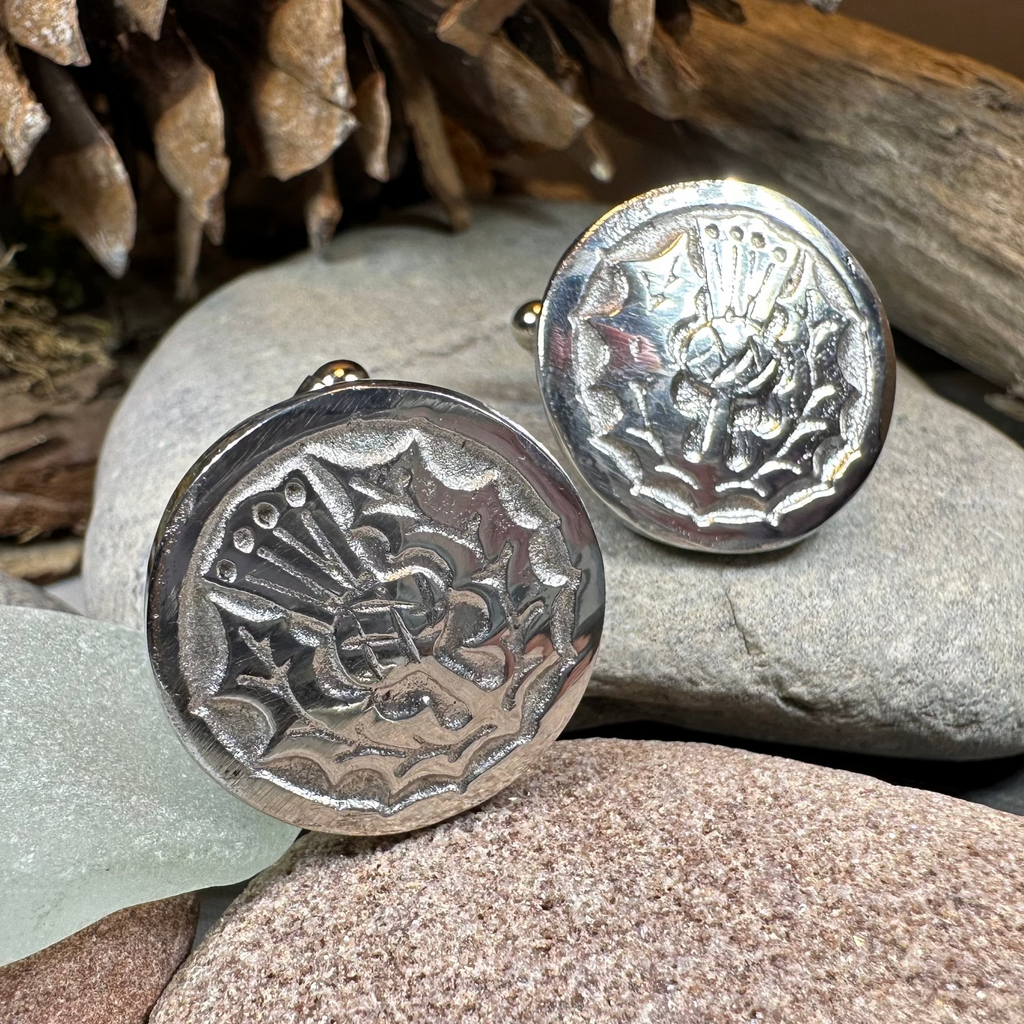 Brave Thistle Cufflinks - Handmade in Scotland