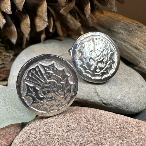 Brave Thistle Cufflinks - Handmade in Scotland