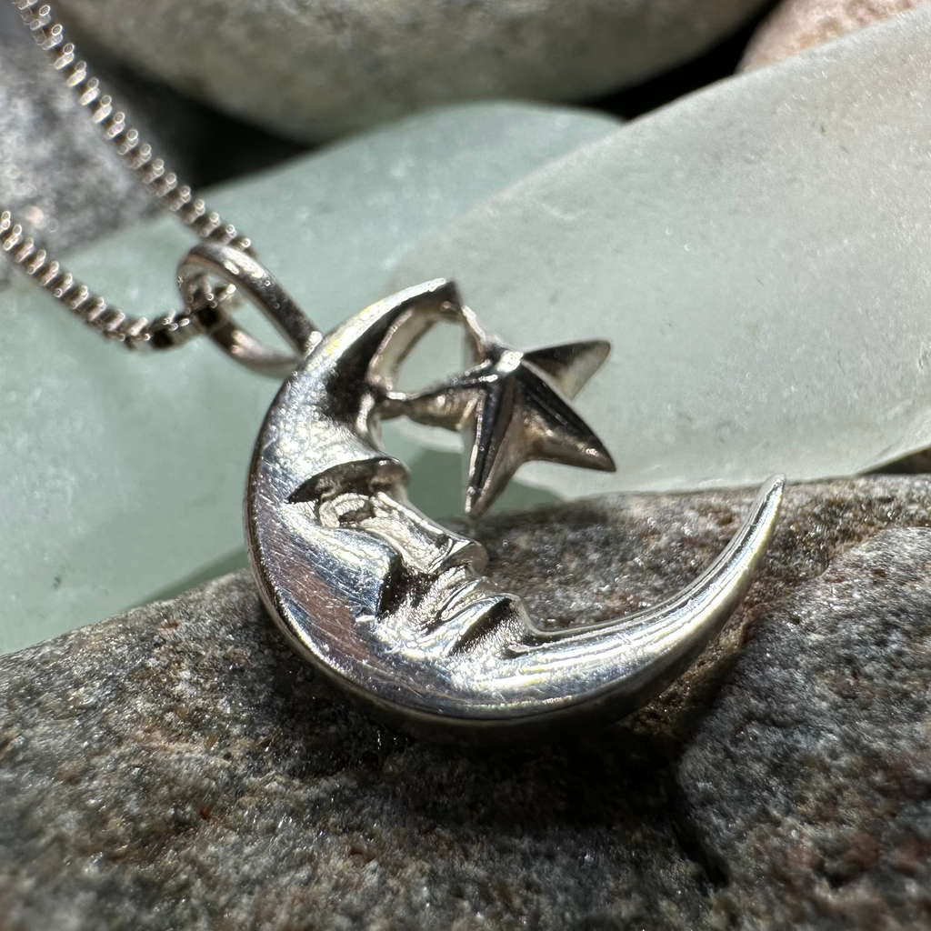 Petite Moon and Star Necklace
