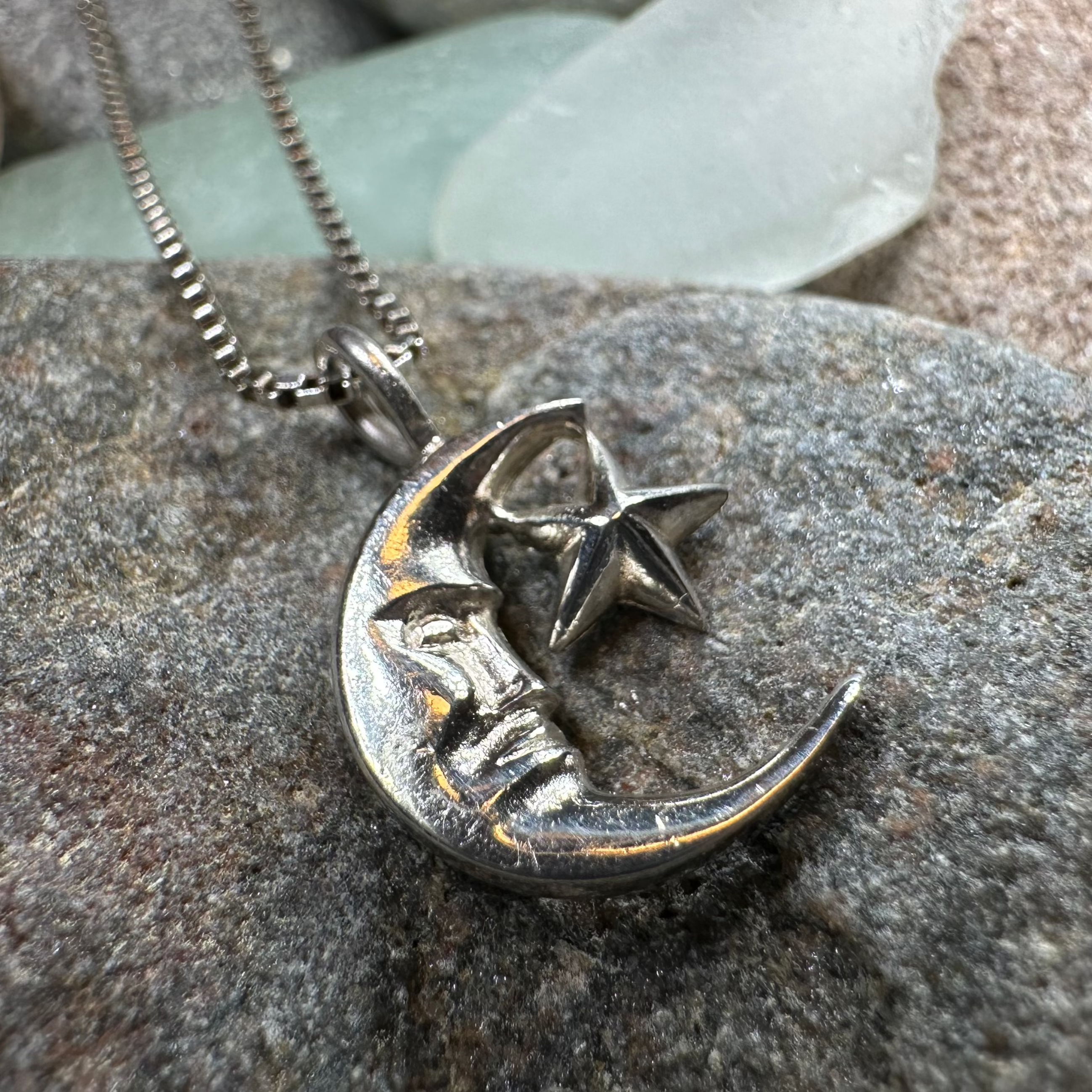 Petite Moon and Star Necklace
