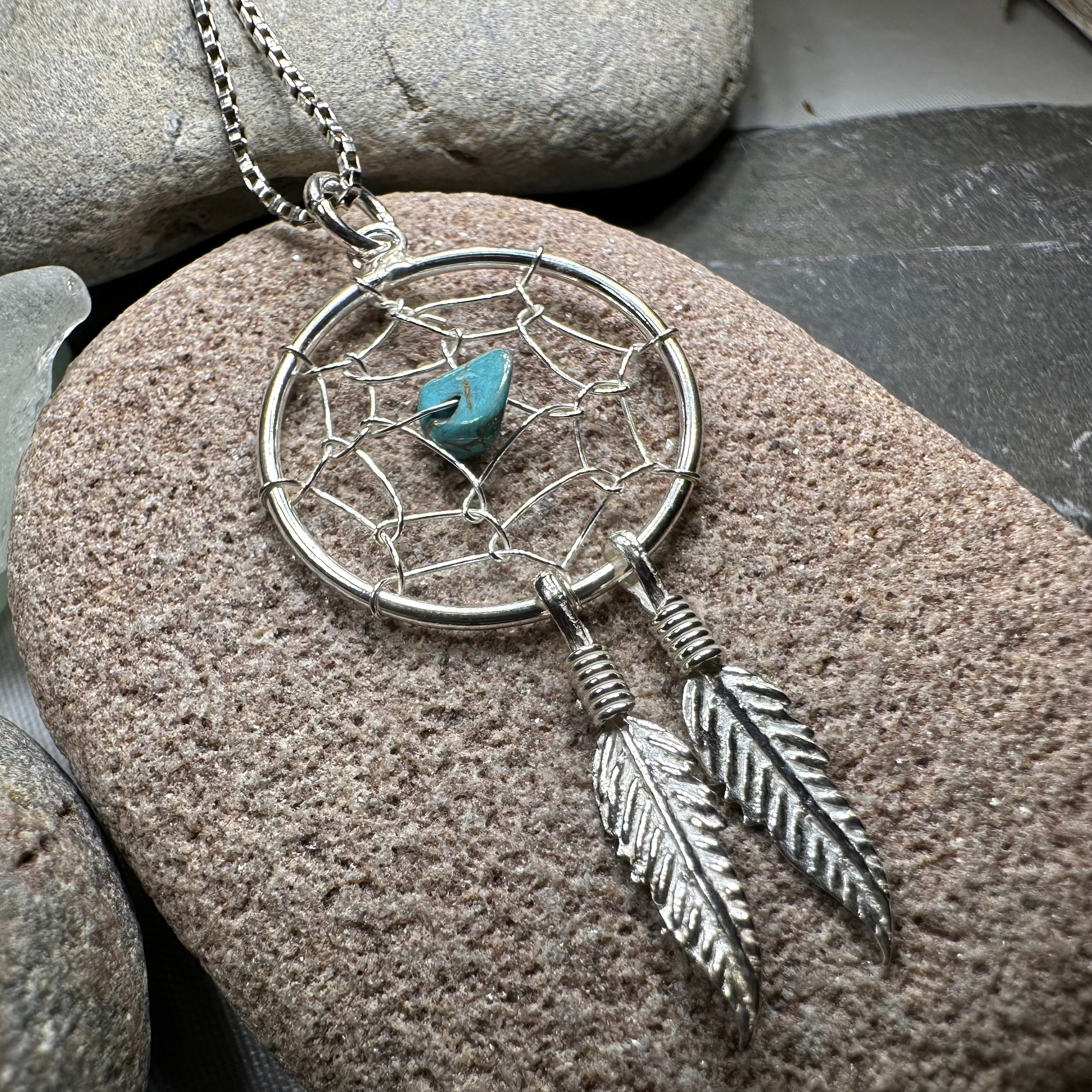Turquoise Dreamcatcher Necklace