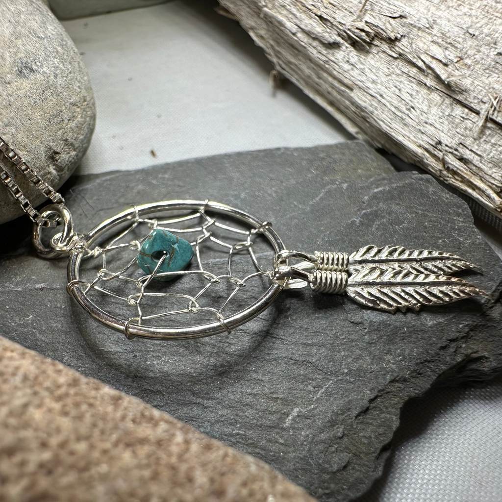 Turquoise Dreamcatcher Necklace