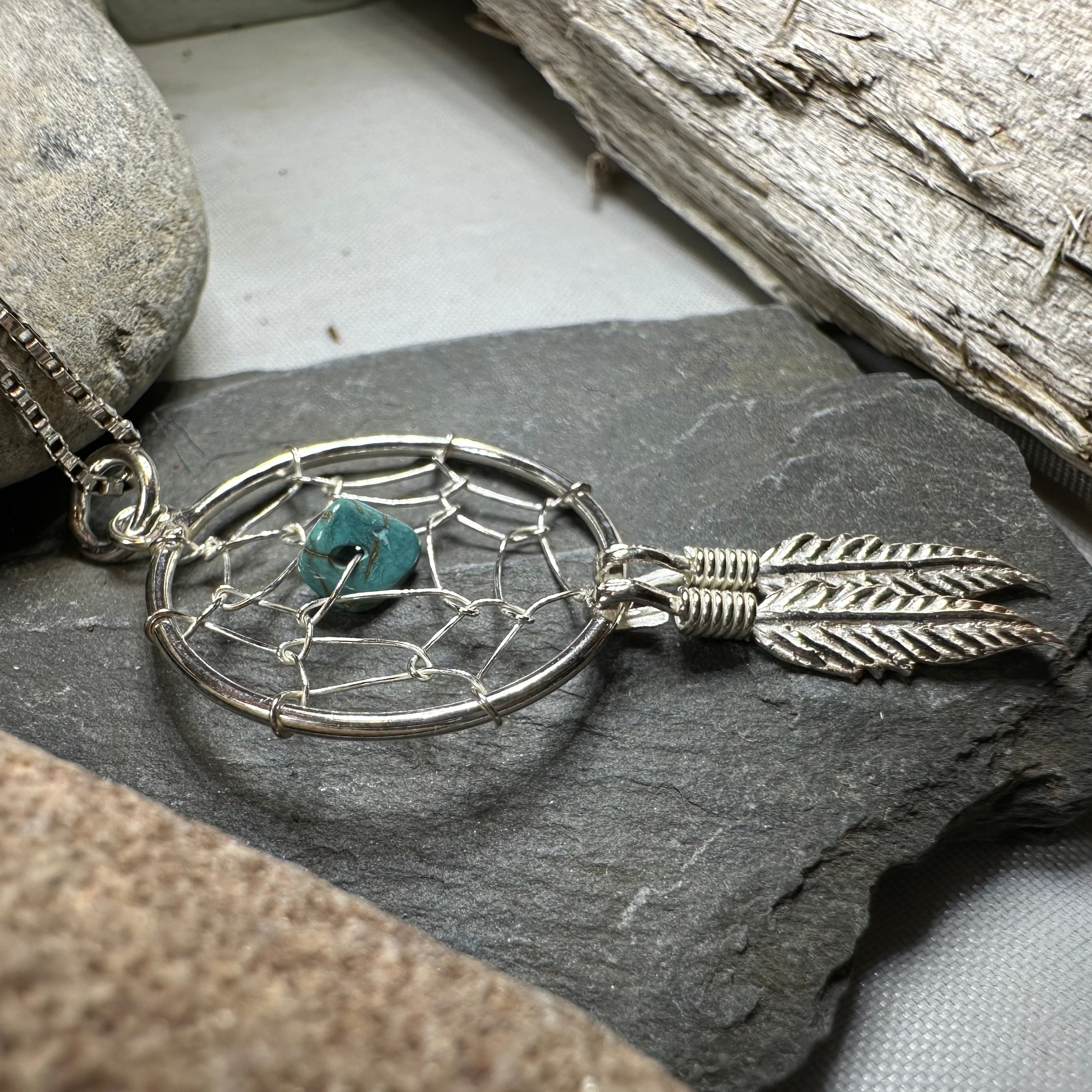 Turquoise Dreamcatcher Necklace
