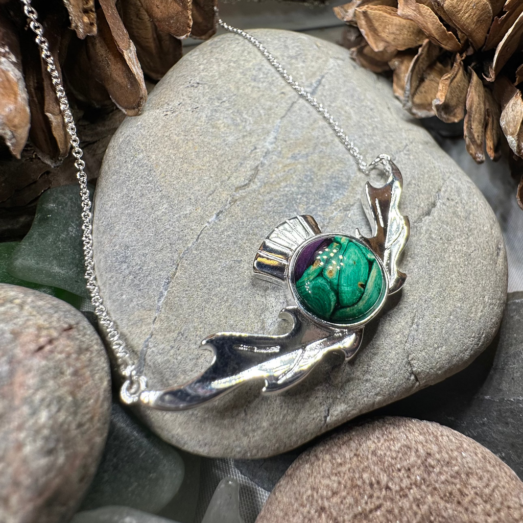 Scottish Heathergems Thistle Necklace - Handmade in Scotland