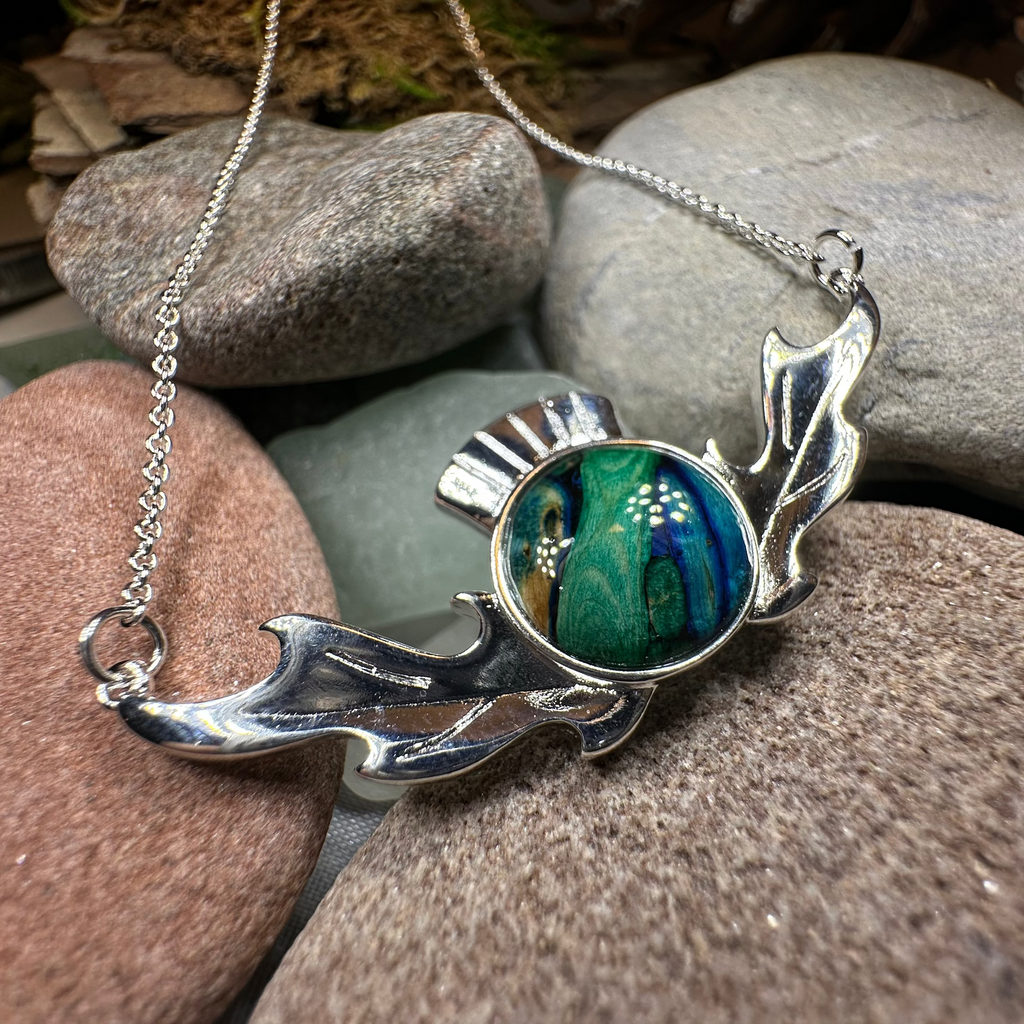 Scottish Heathergems Thistle Necklace - Handmade in Scotland