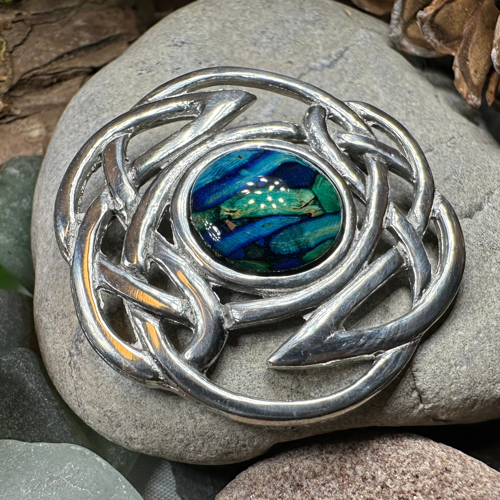 Elegant Heathergems Celtic Knot Brooch - Handmade in Scotland