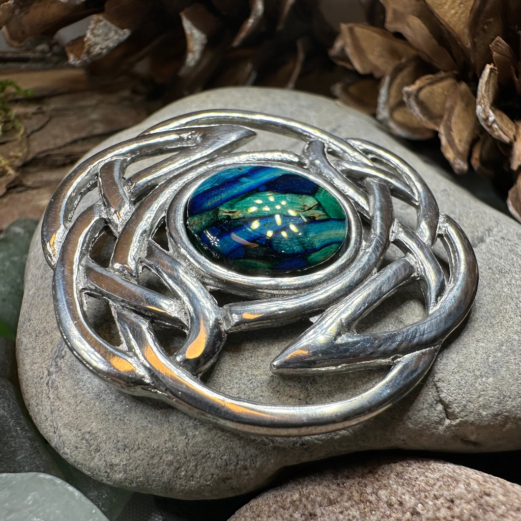 Elegant Heathergems Celtic Knot Brooch - Handmade in Scotland