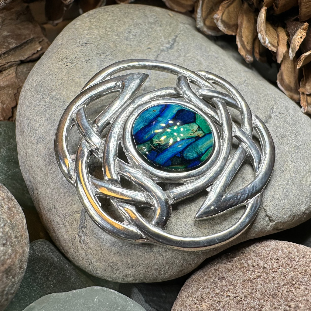 Elegant Heathergems Celtic Knot Brooch - Handmade in Scotland