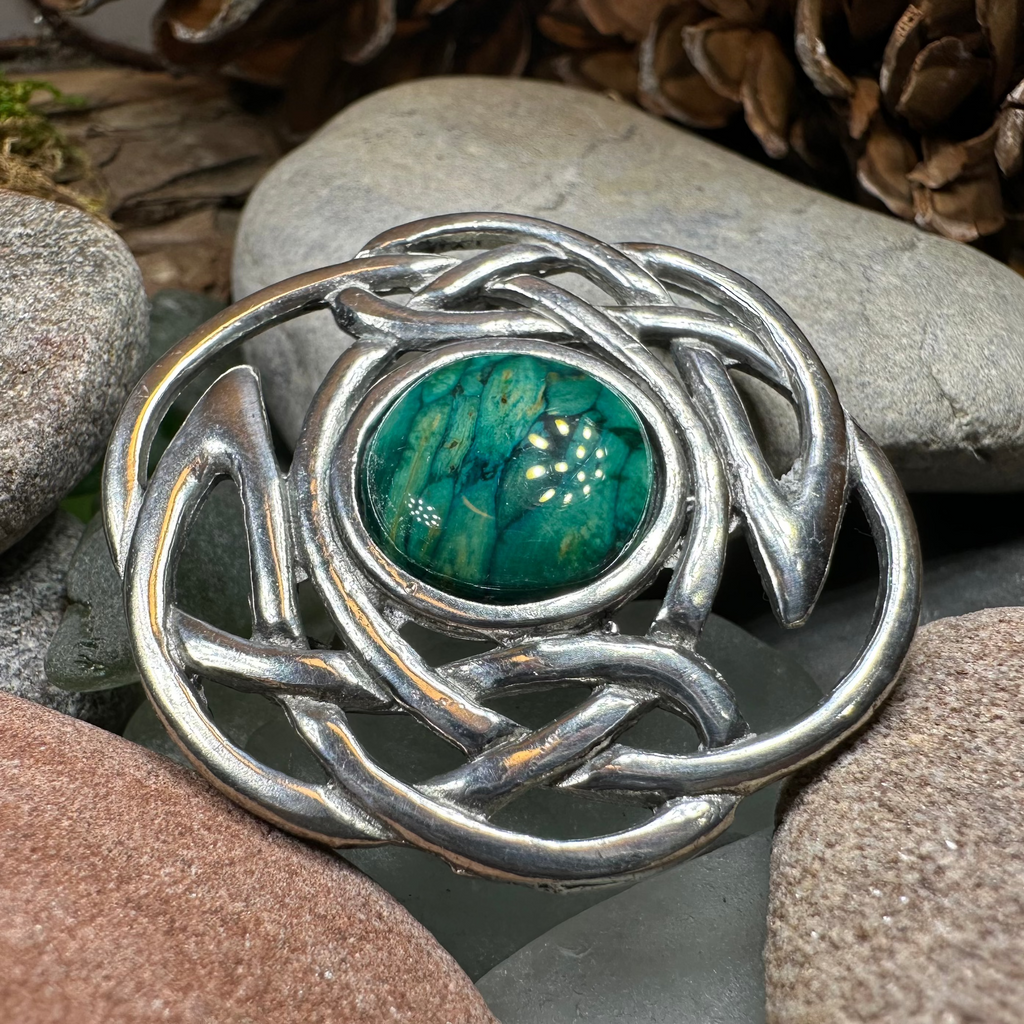 Elegant Heathergems Celtic Knot Brooch - Handmade in Scotland