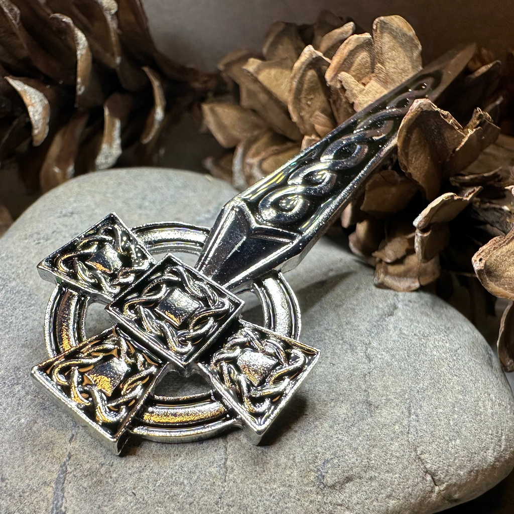 Classic Celtic Cross Kilt Pin