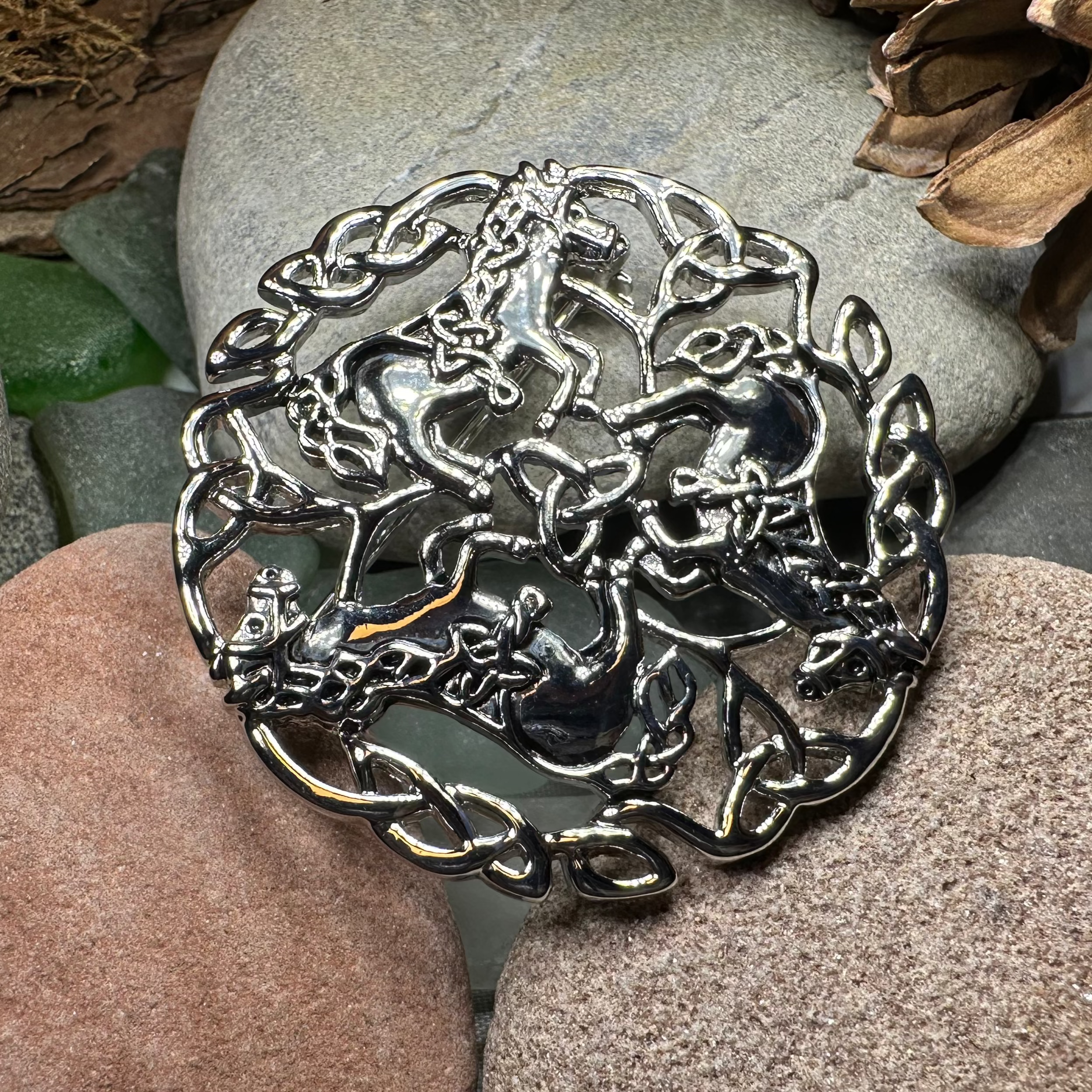 Bryce Celtic Horse Brooch