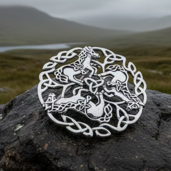 Bryce Celtic Horse Brooch