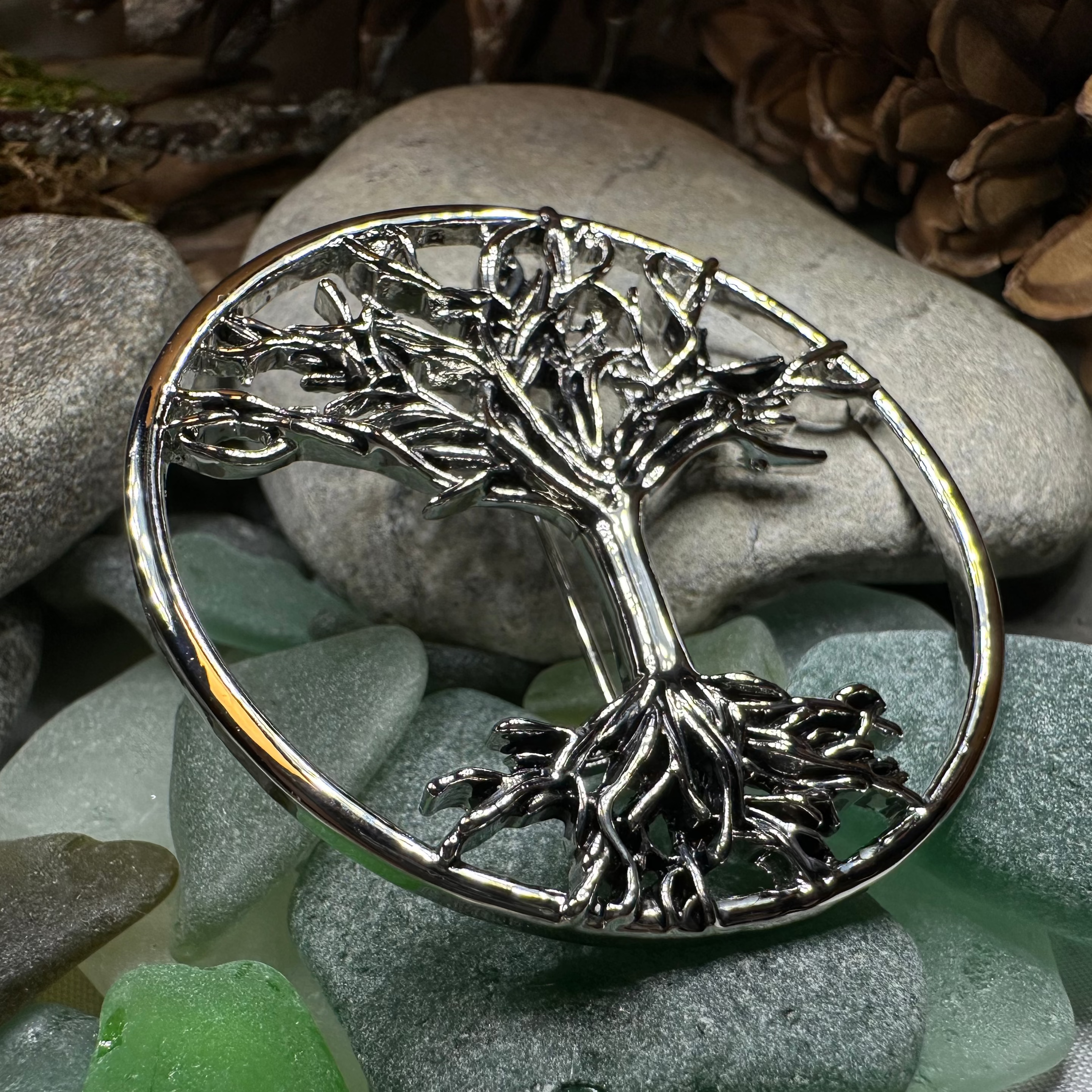Pewter Tree of Life Brooch