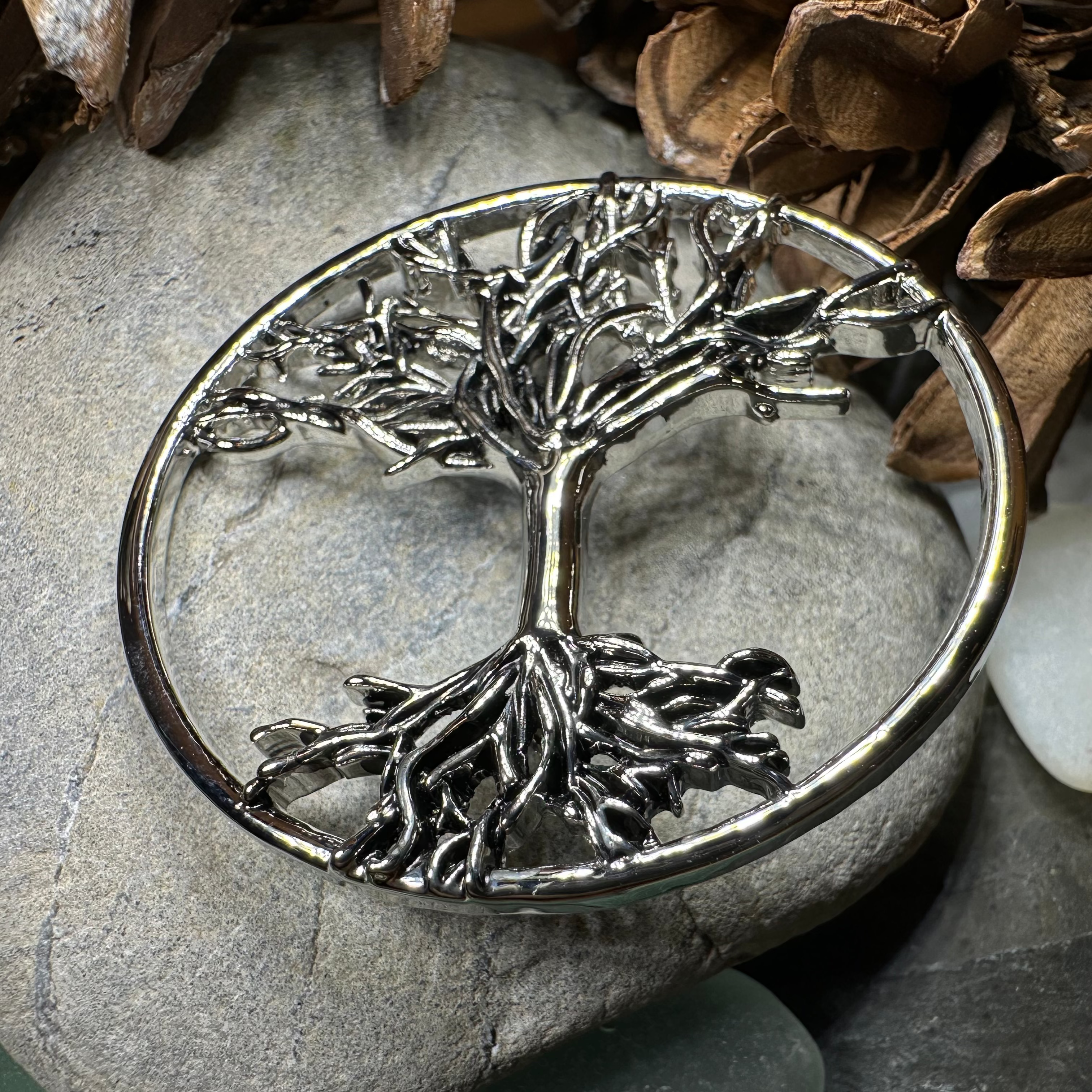 Pewter Tree of Life Brooch