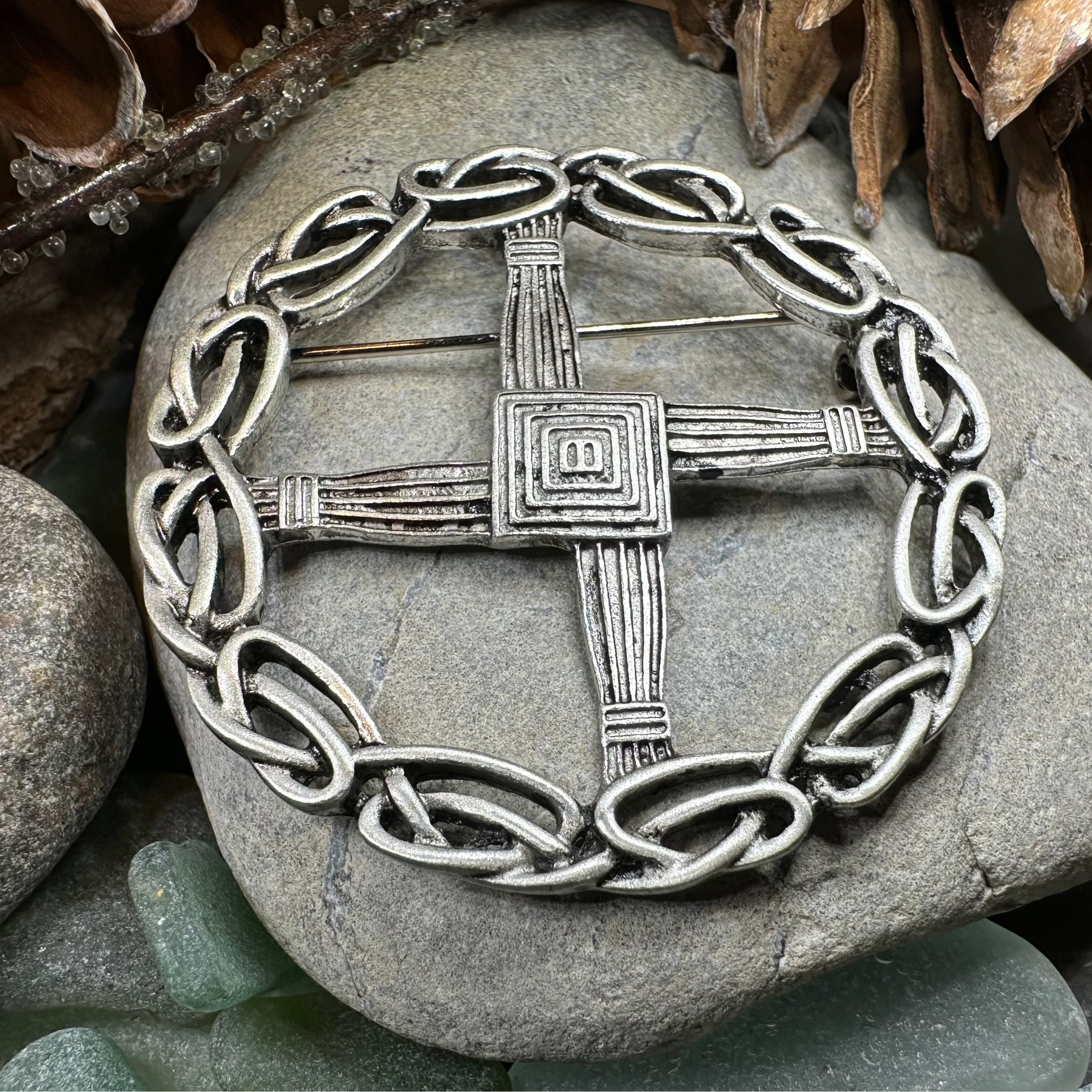 Irish Saint Brigid's Cross Brooch