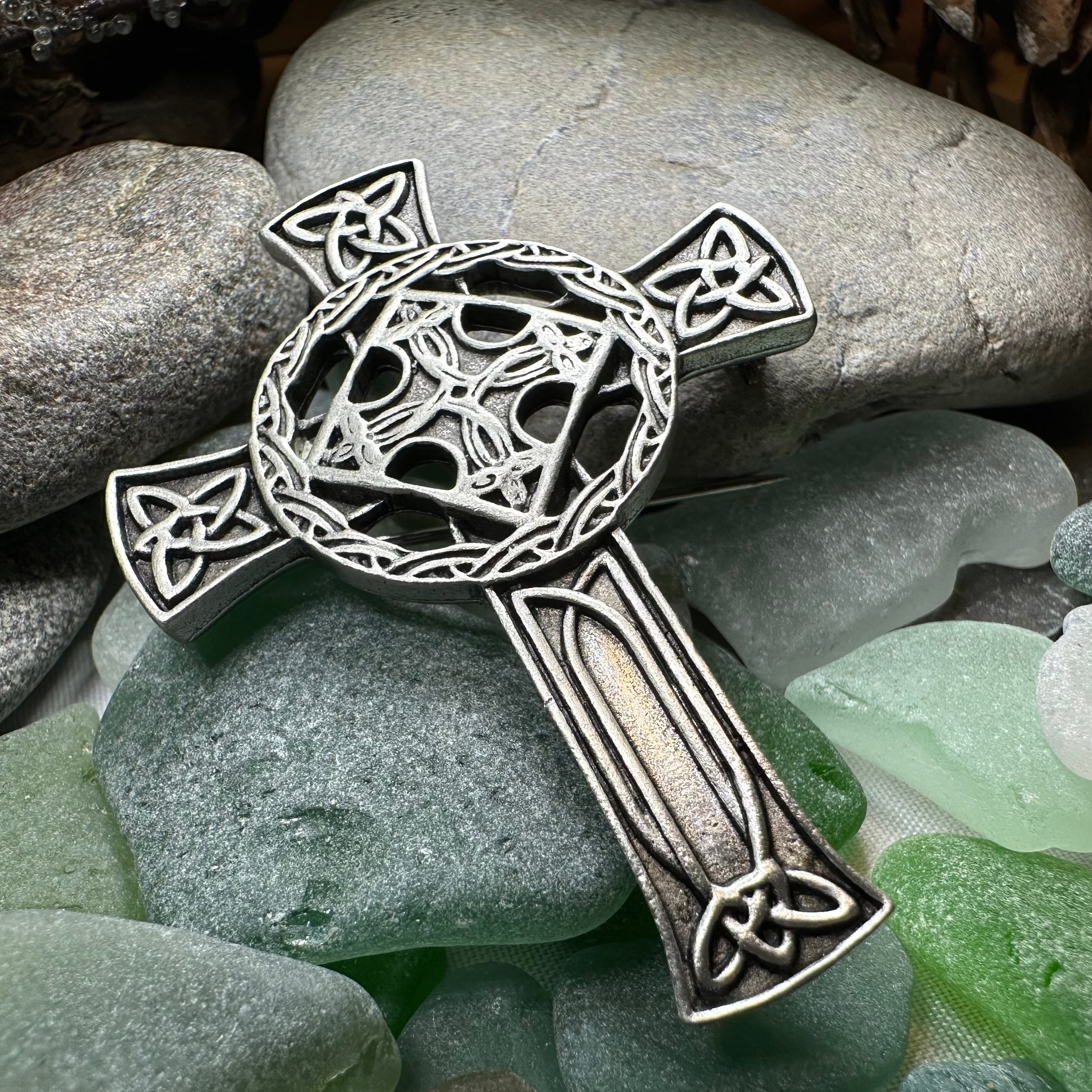 Antique Celtic Cross Brooch