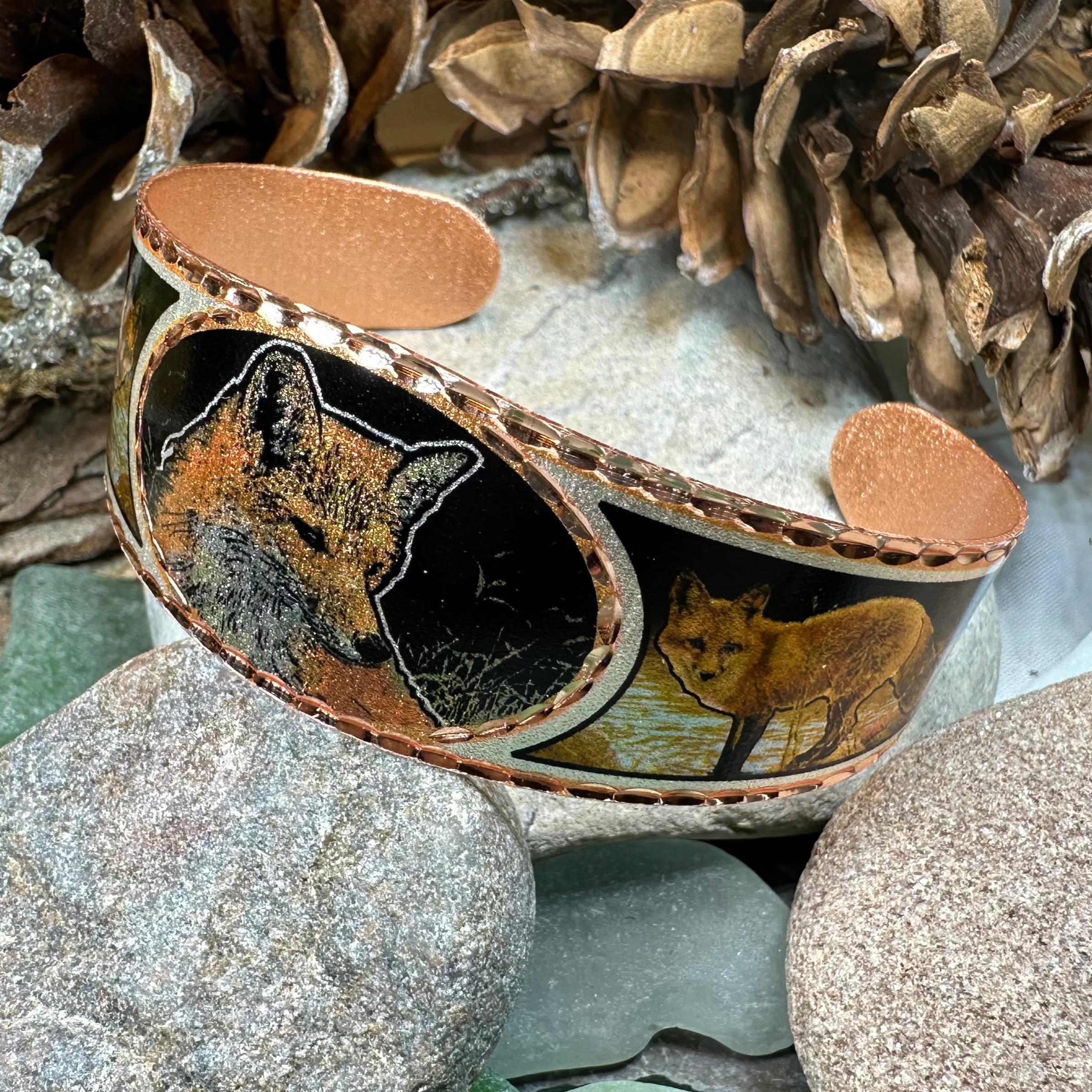 Fox Spirit Copper Cuff Bracelet