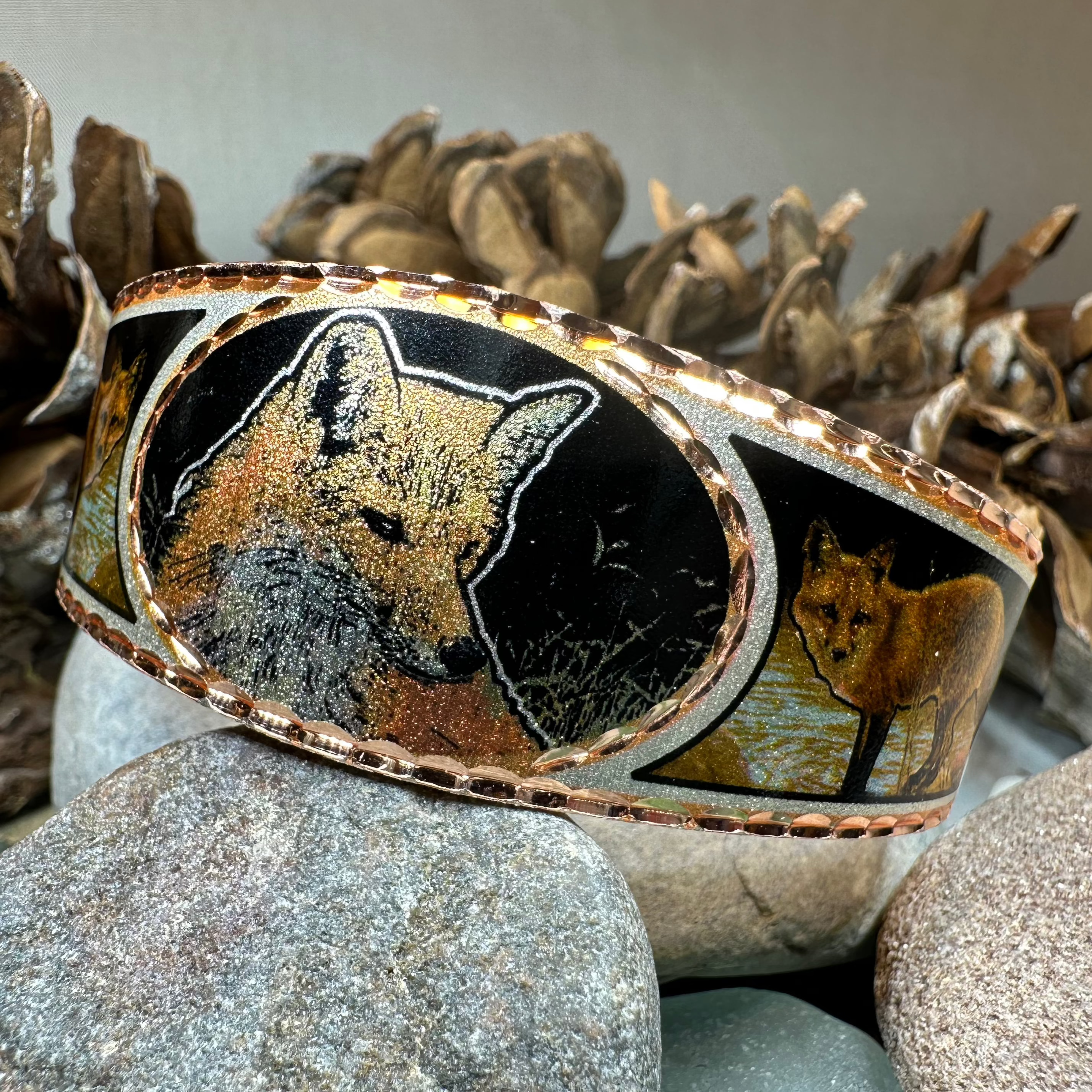 Fox Spirit Copper Cuff Bracelet