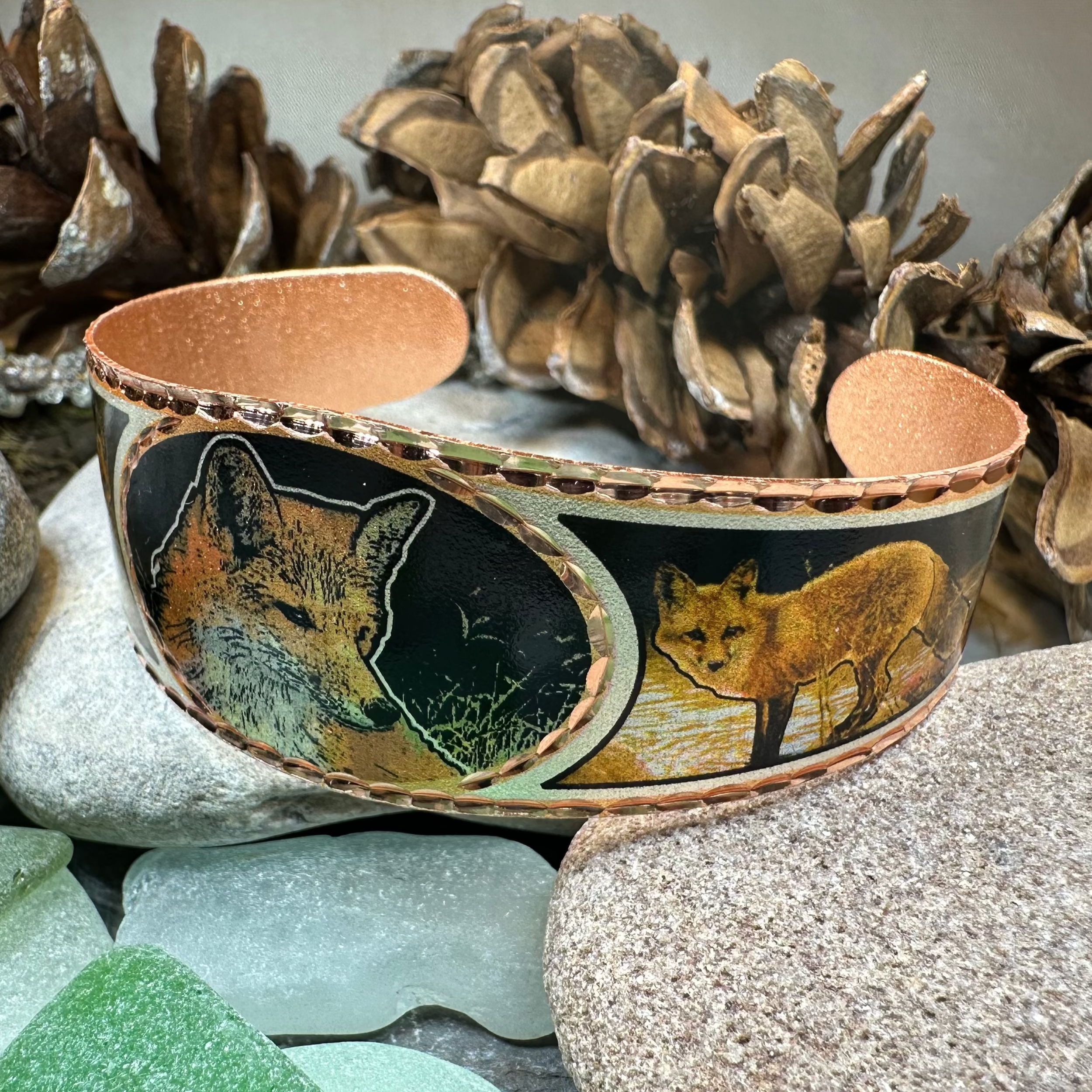 Fox Spirit Copper Cuff Bracelet