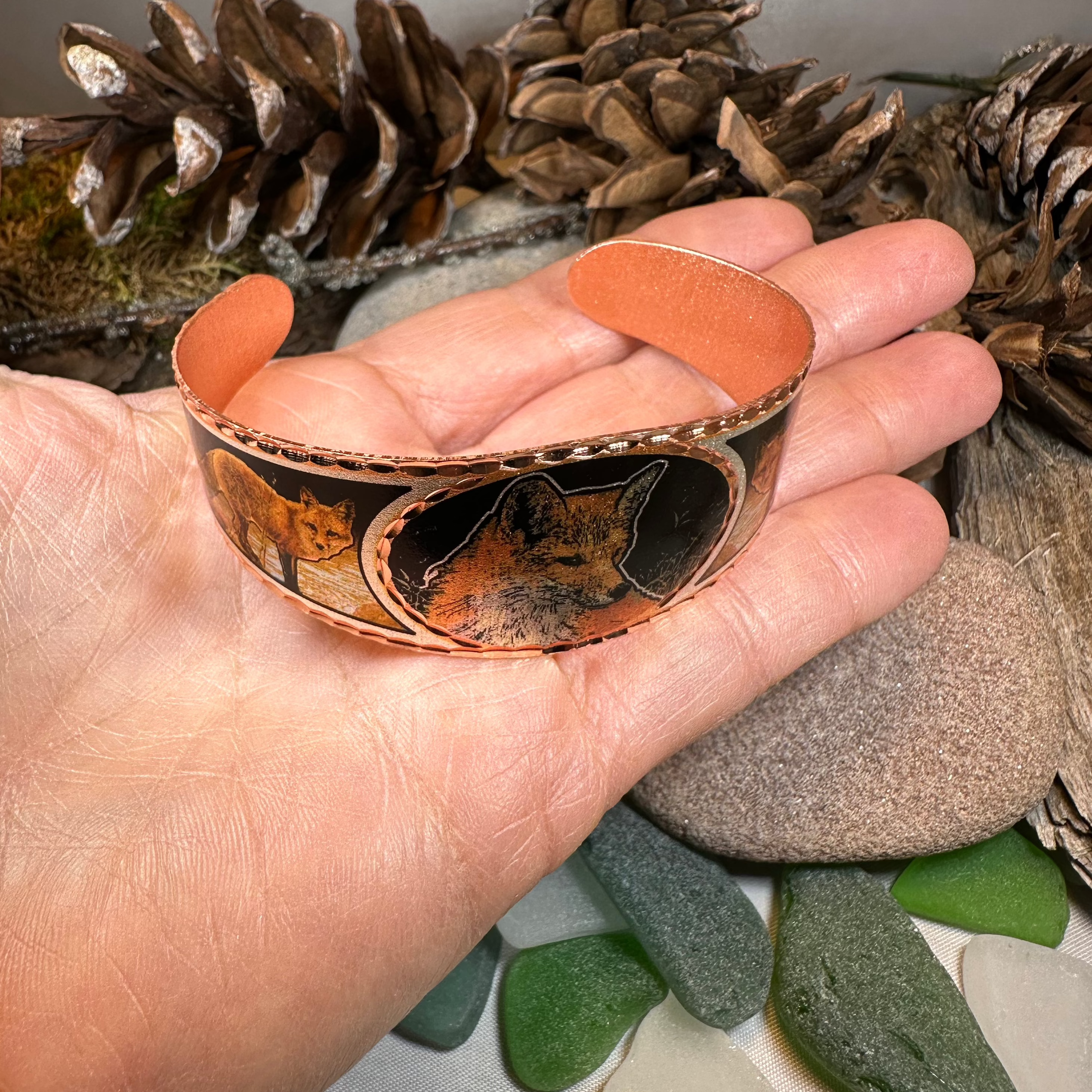 Fox Spirit Copper Cuff Bracelet