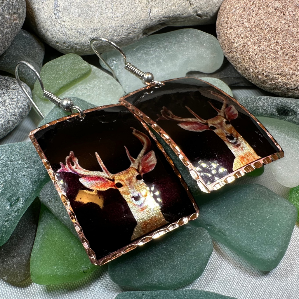 Highland Stag Copper Earrings