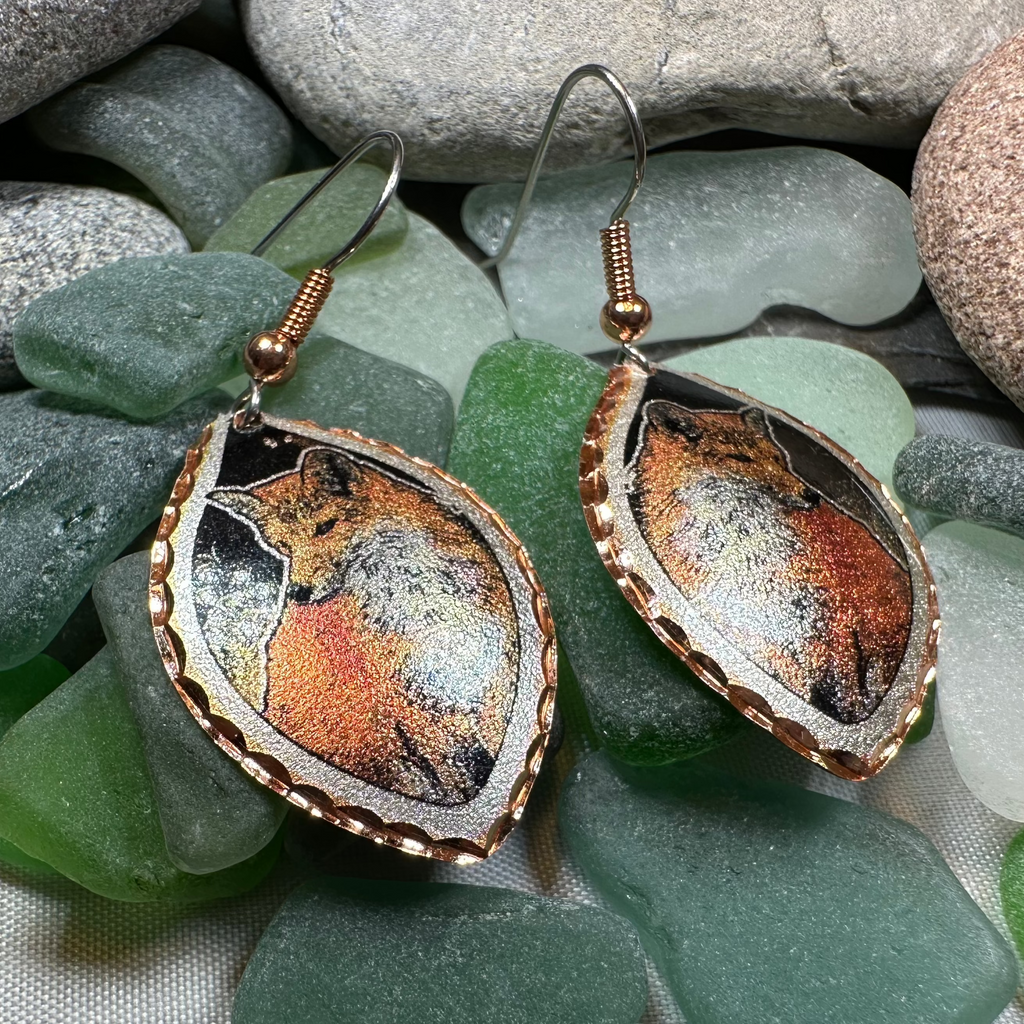 Red Fox Copper Earrings