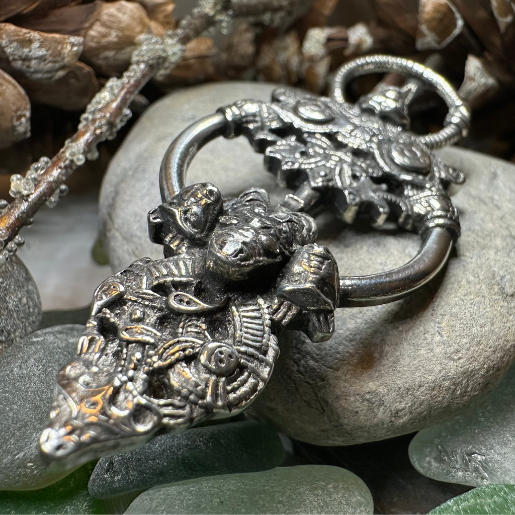 Viking Wolf Celtic Brooch - Handmade in Scotland