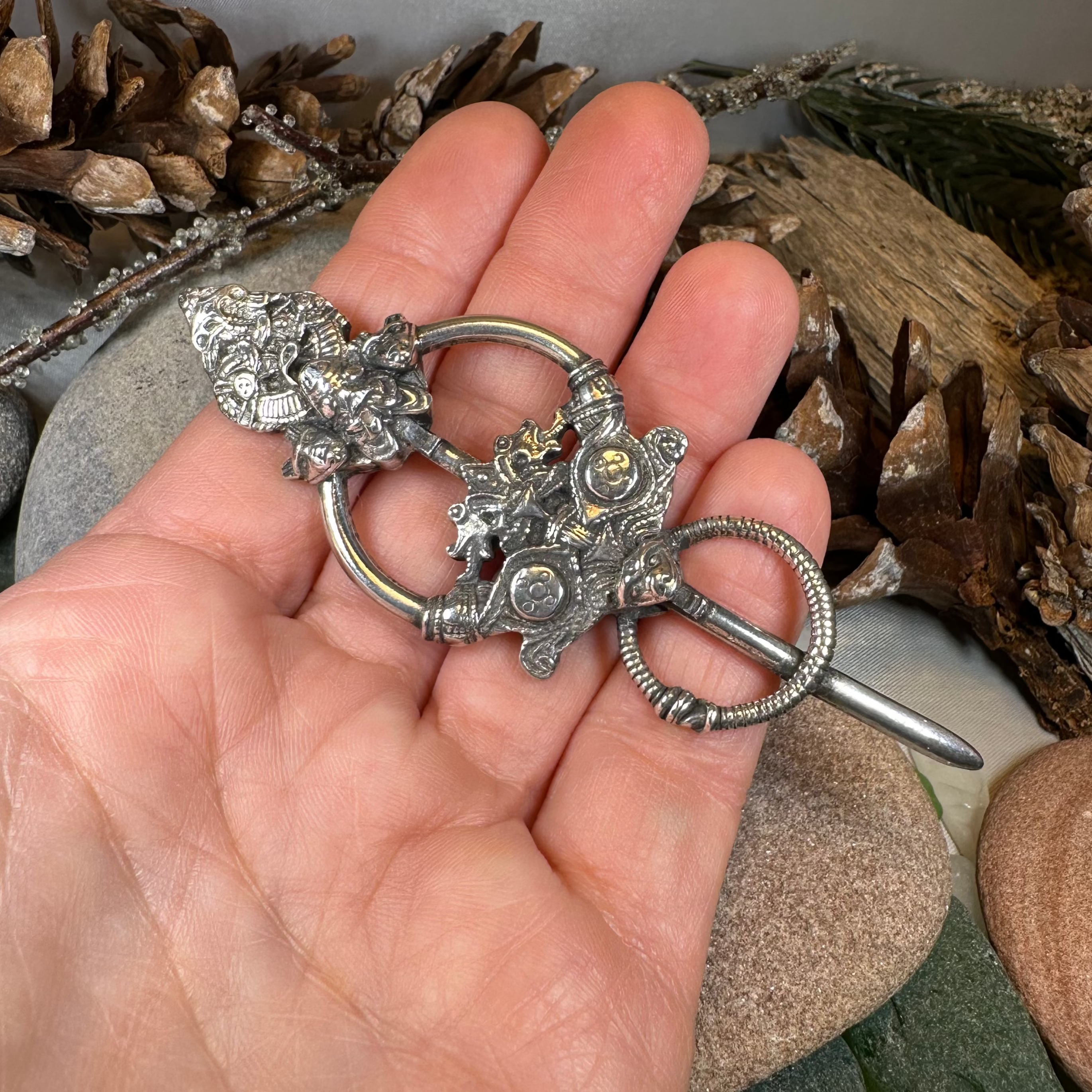 Viking Wolf Celtic Brooch - Handmade in Scotland