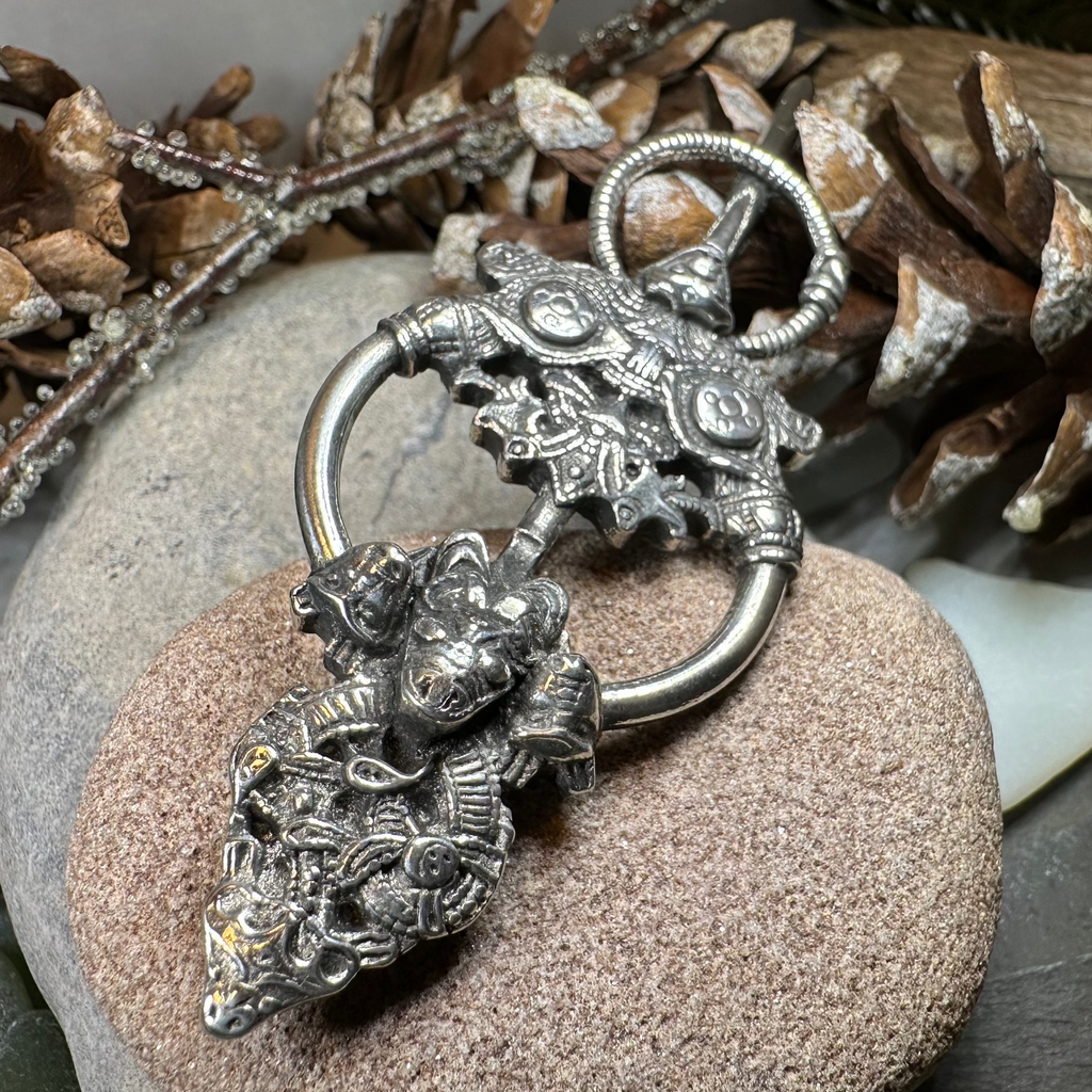 Viking Wolf Celtic Brooch - Handmade in Scotland