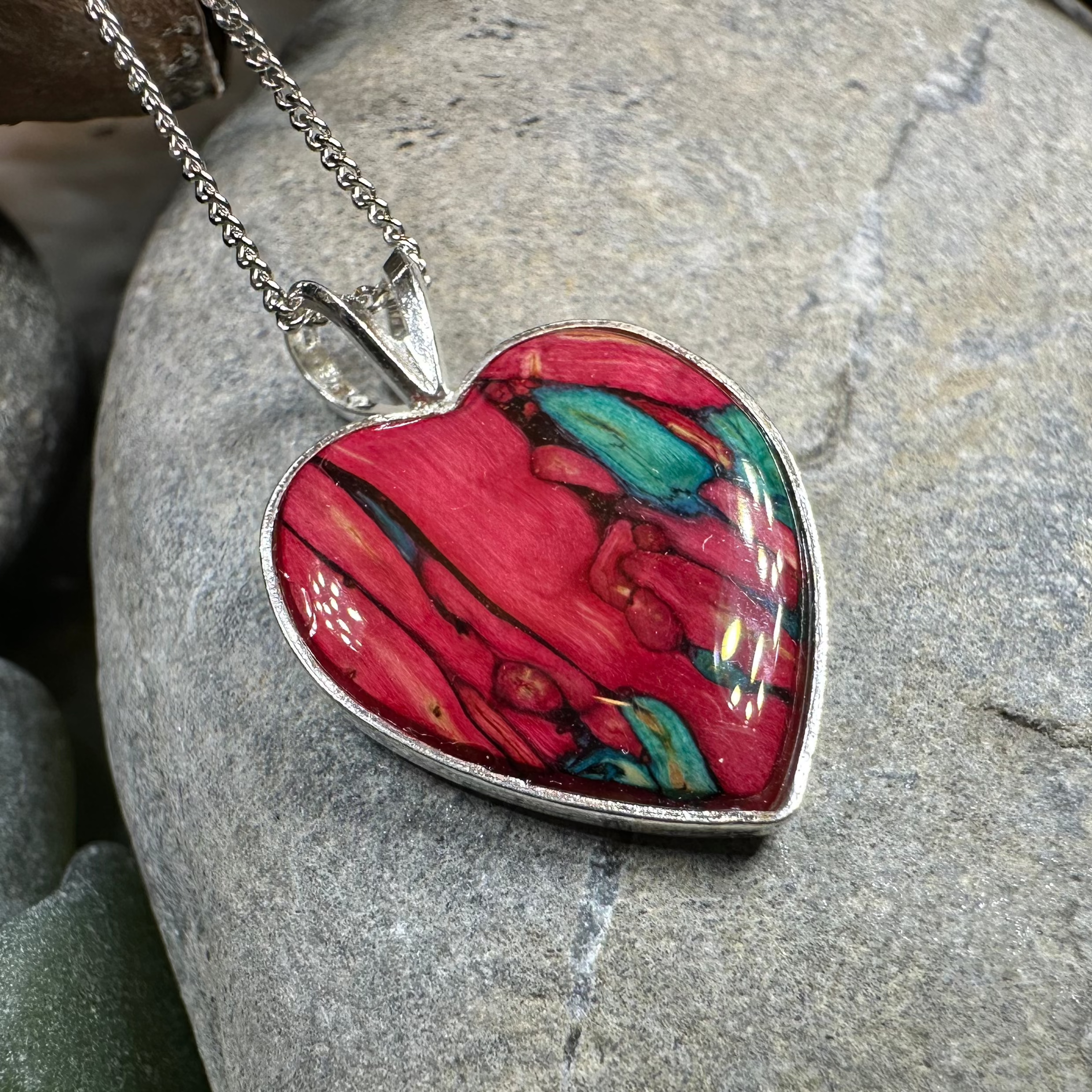 Scottish Heathergems Heart Necklace - Handmade in Scotland