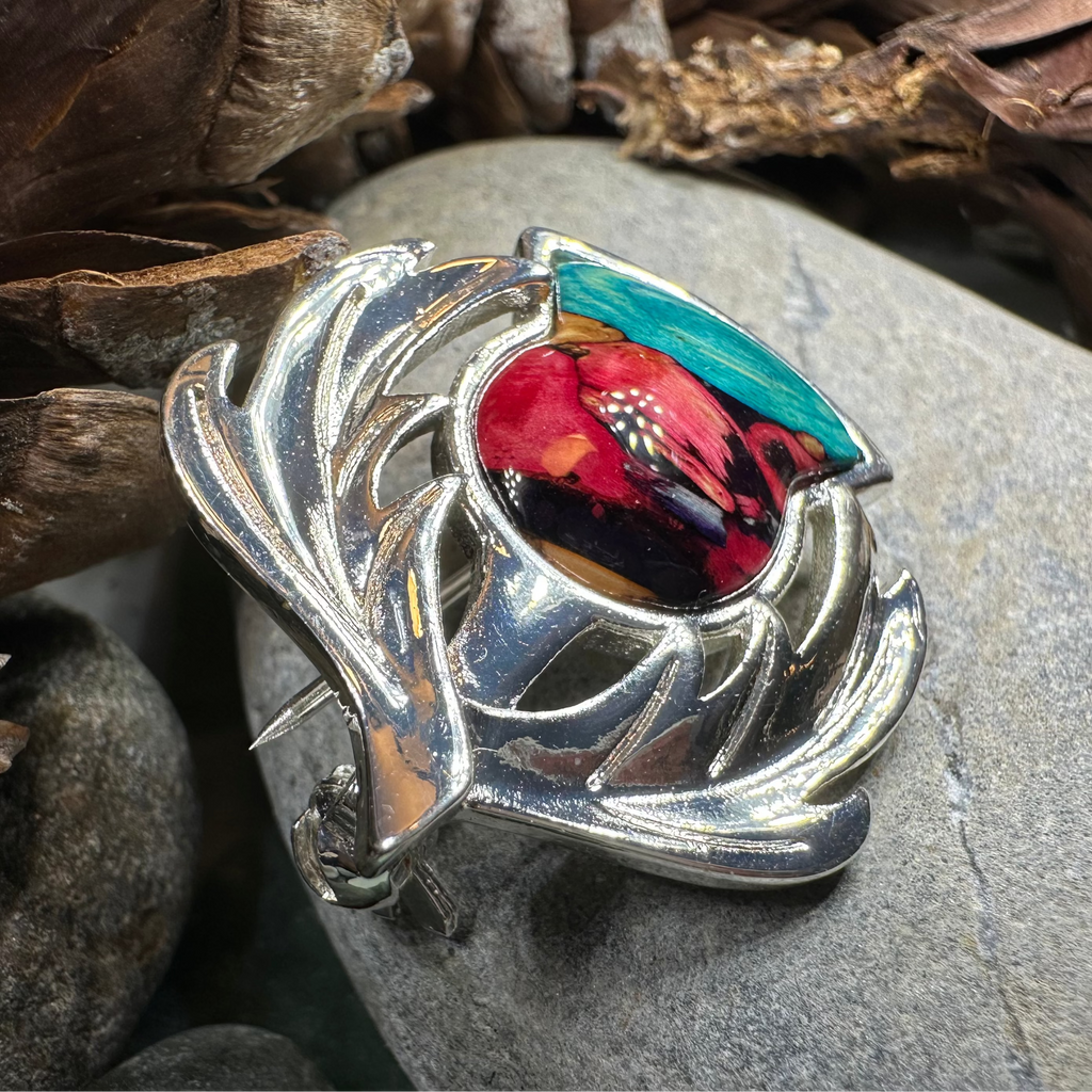 Scotland Heathergems Thistle Brooch