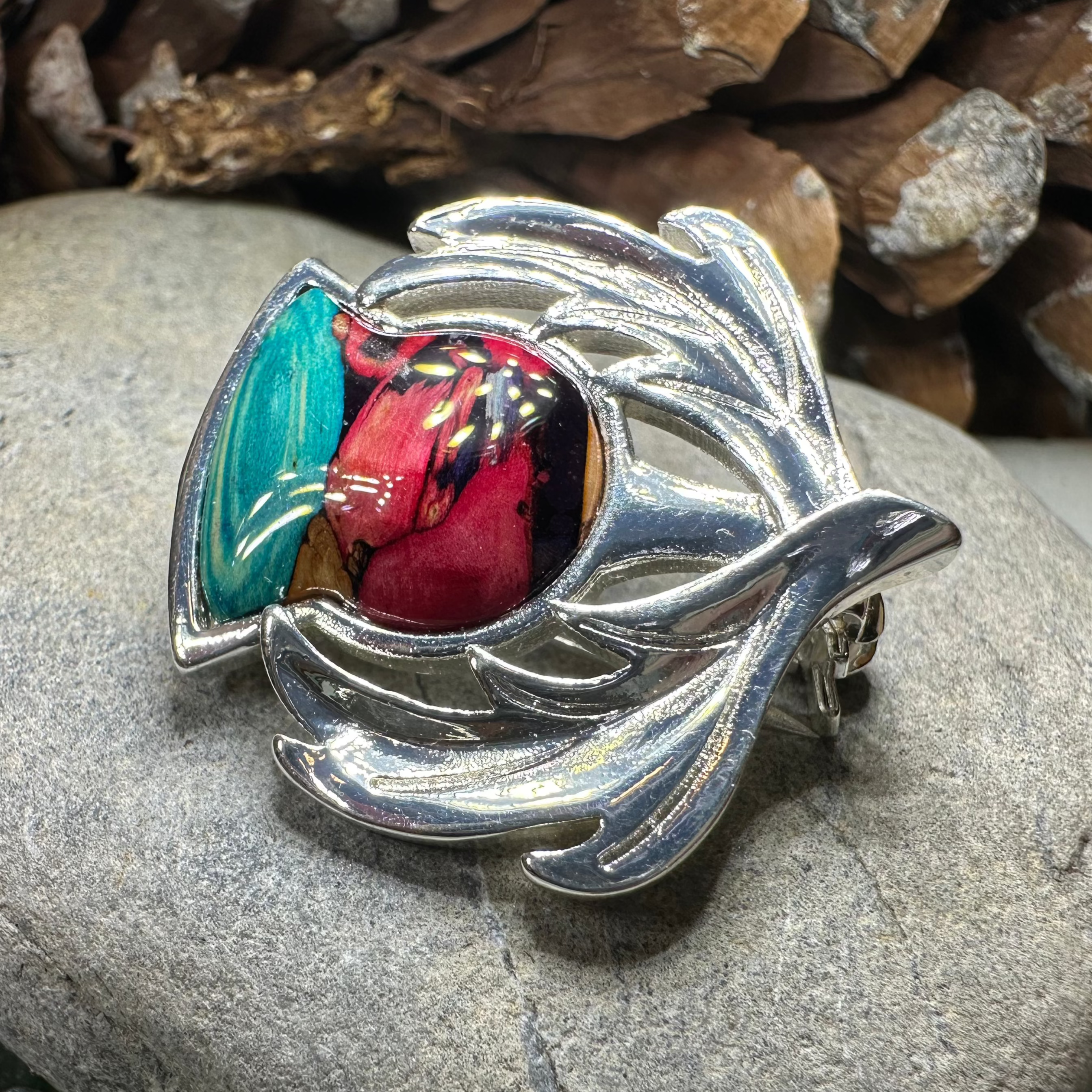 Scotland Heathergems Thistle Brooch