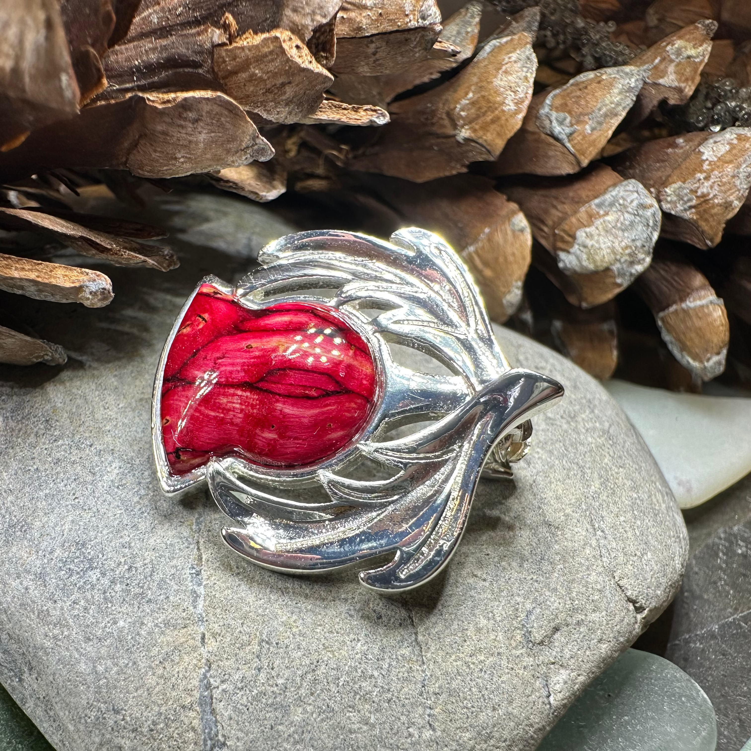 Scotland Heathergems Thistle Brooch