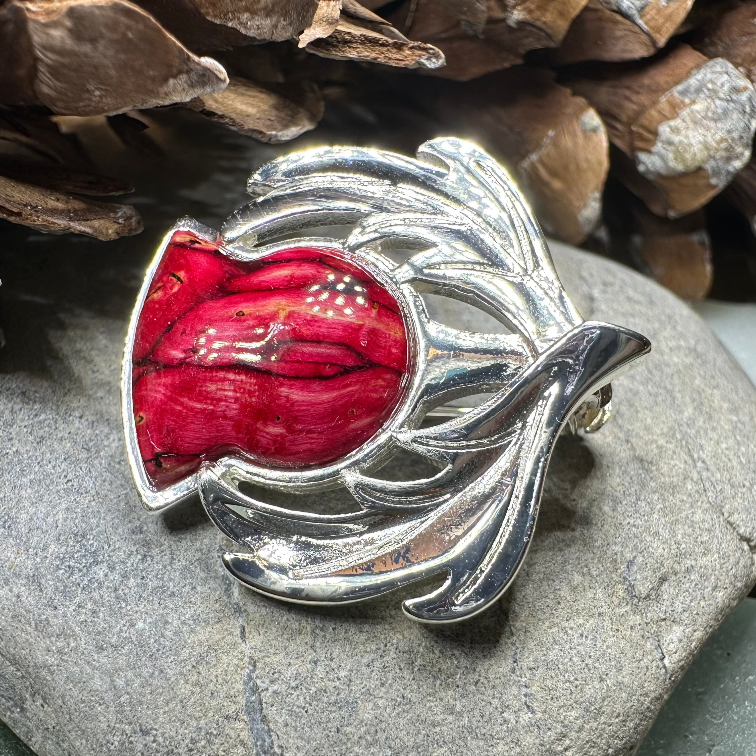 Scotland Heathergems Thistle Brooch