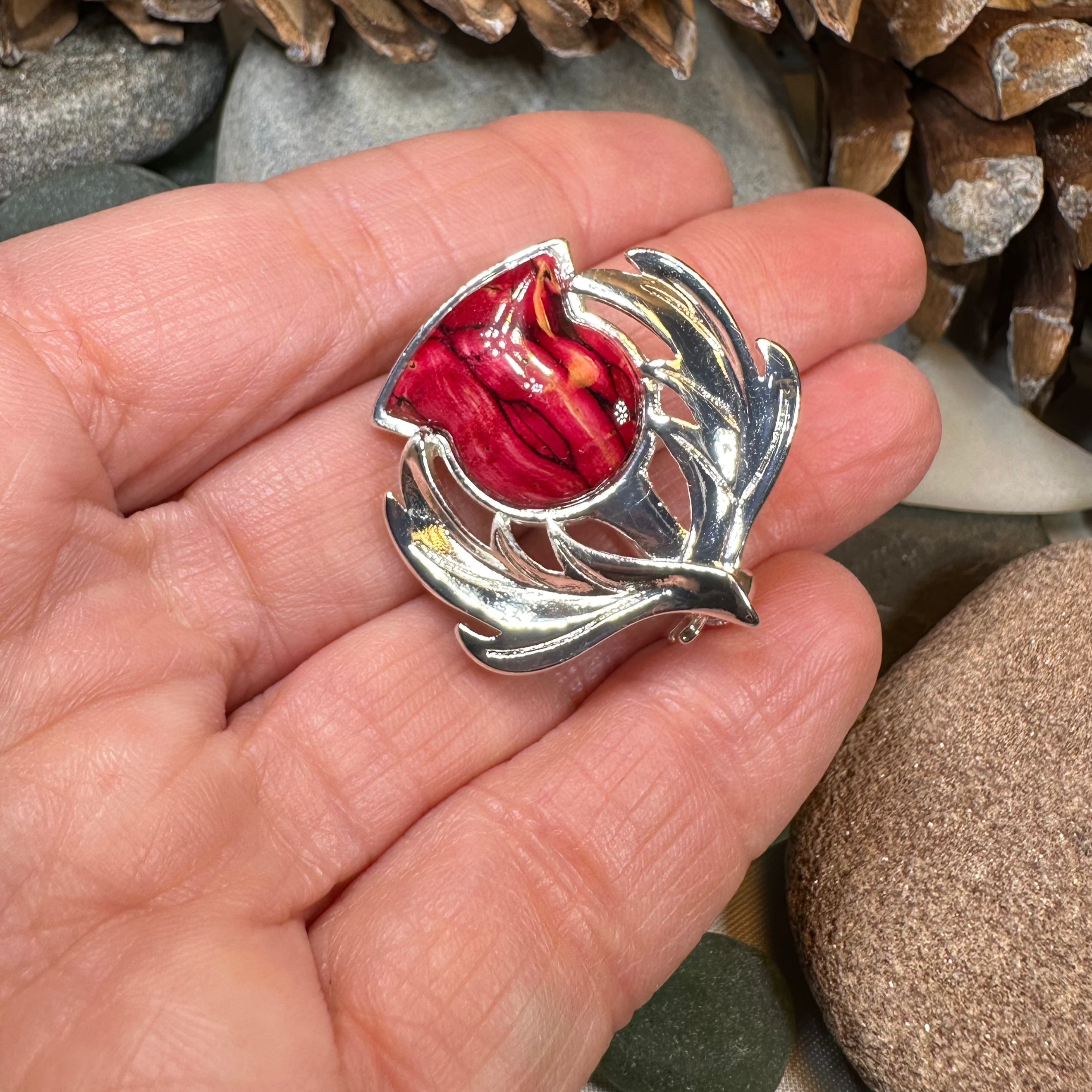 Scotland Heathergems Thistle Brooch
