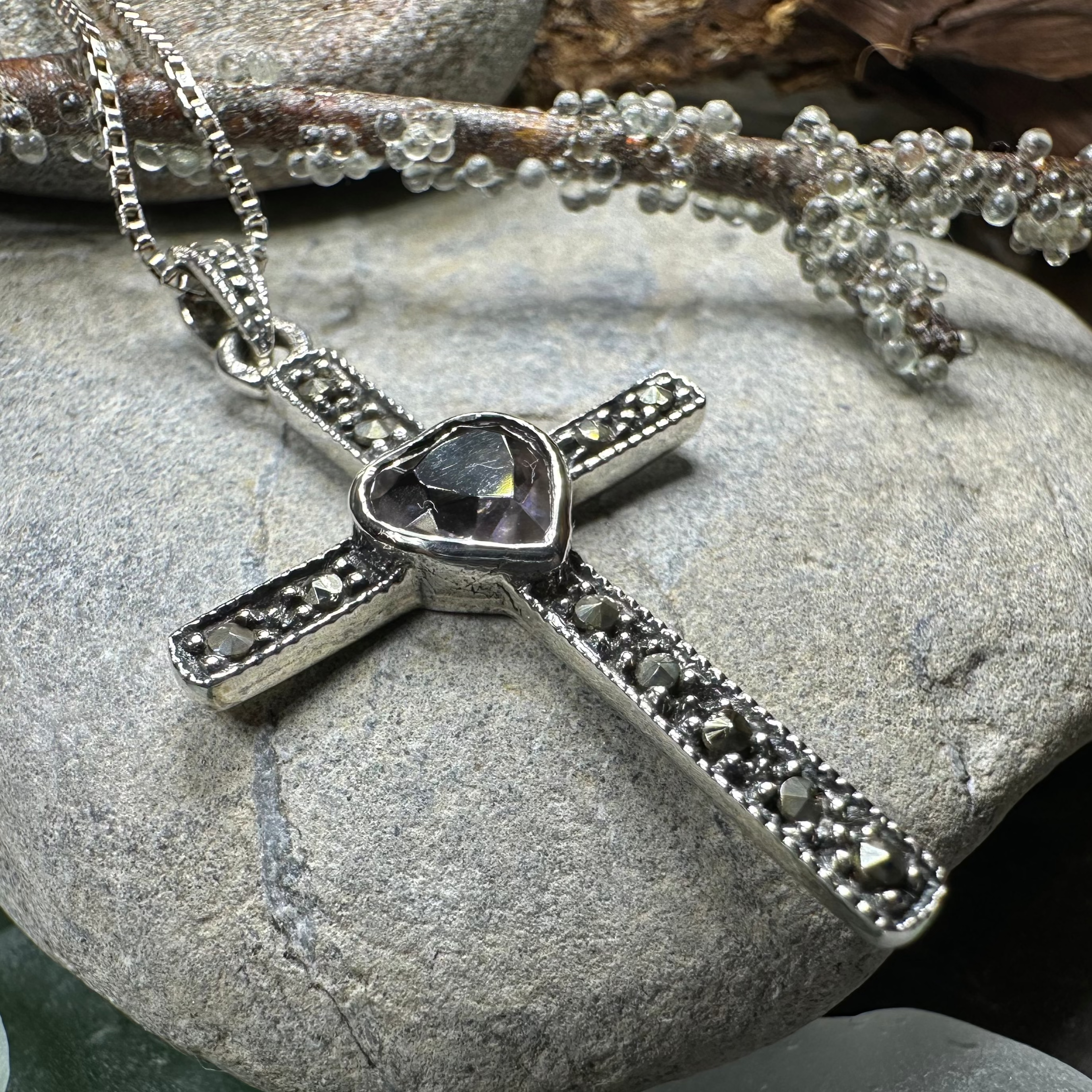 Marcasite  Celtic Cross Necklace