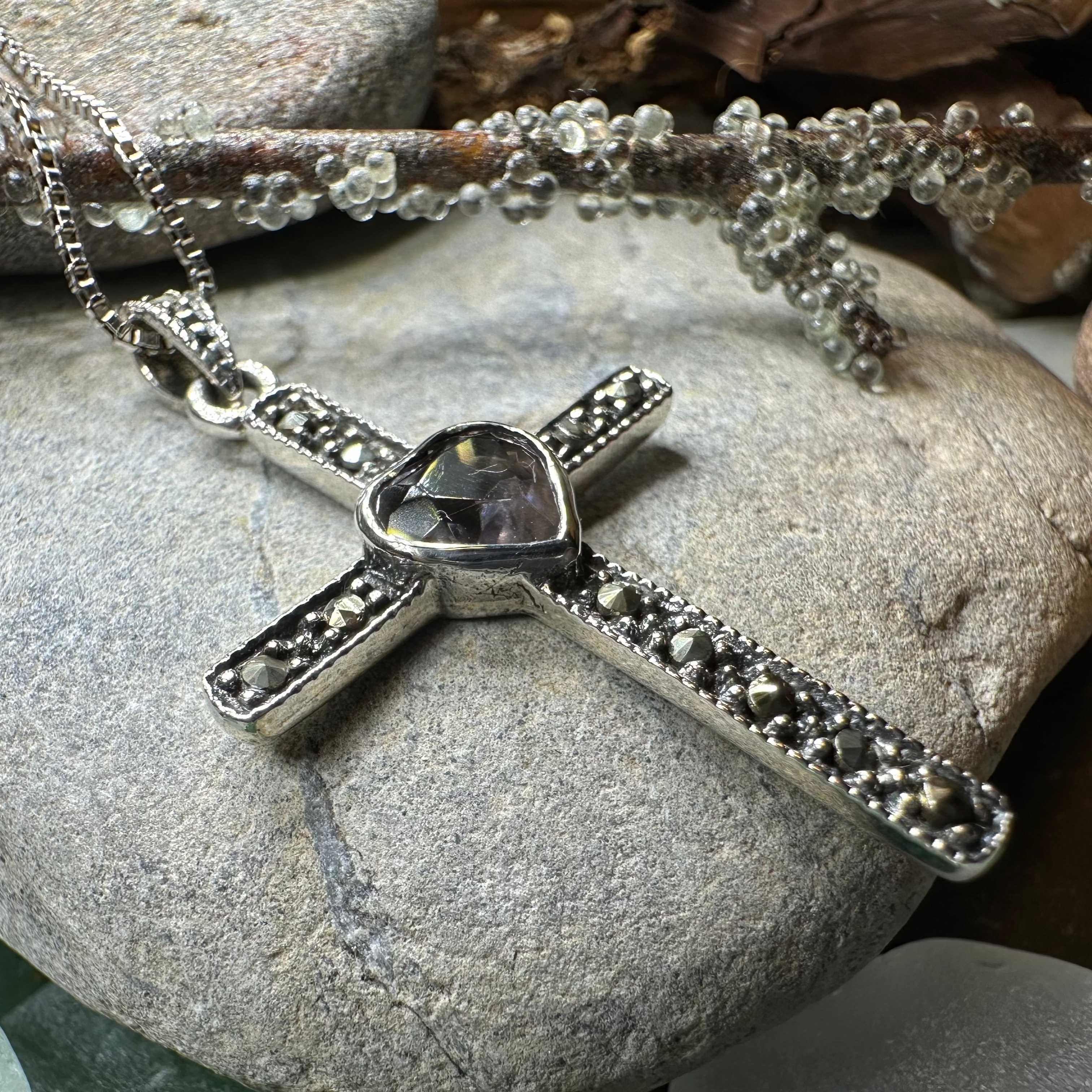 Marcasite  Celtic Cross Necklace