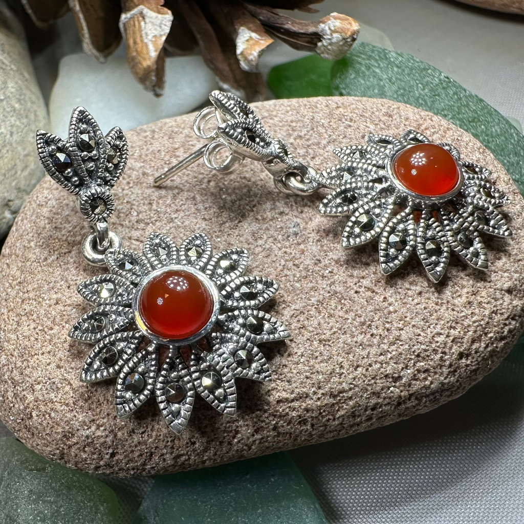 Serene Marcasite Flower Earrings