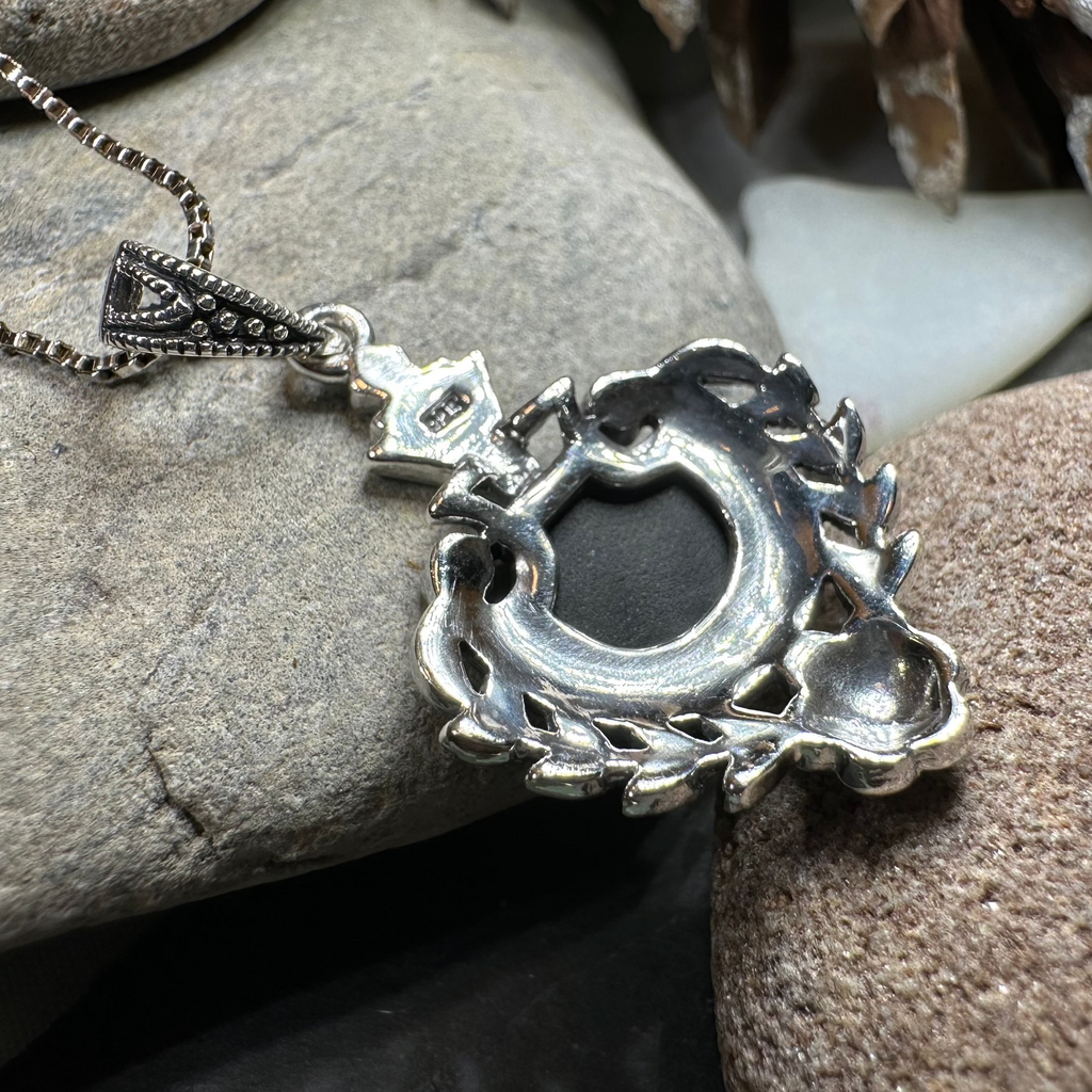 Vintage Onyx Celtic Necklace
