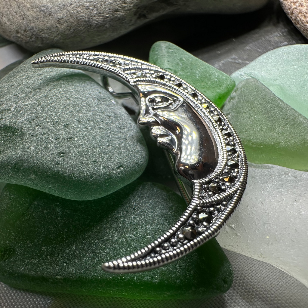 Midnight Goddess Moon Brooch