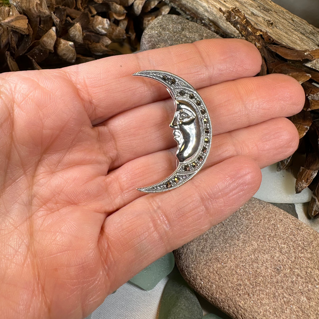 Midnight Goddess Moon Brooch
