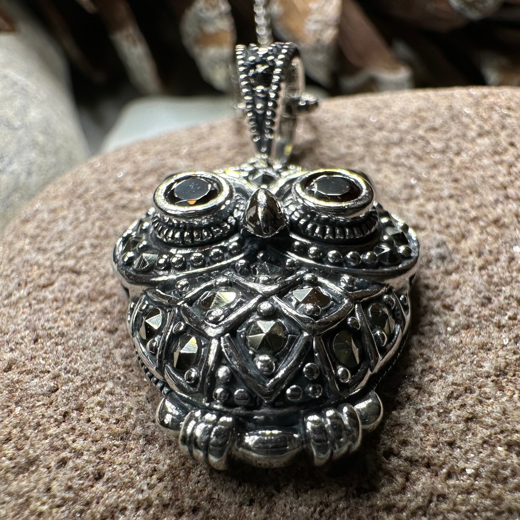 Halloway Marcasite Owl Necklace