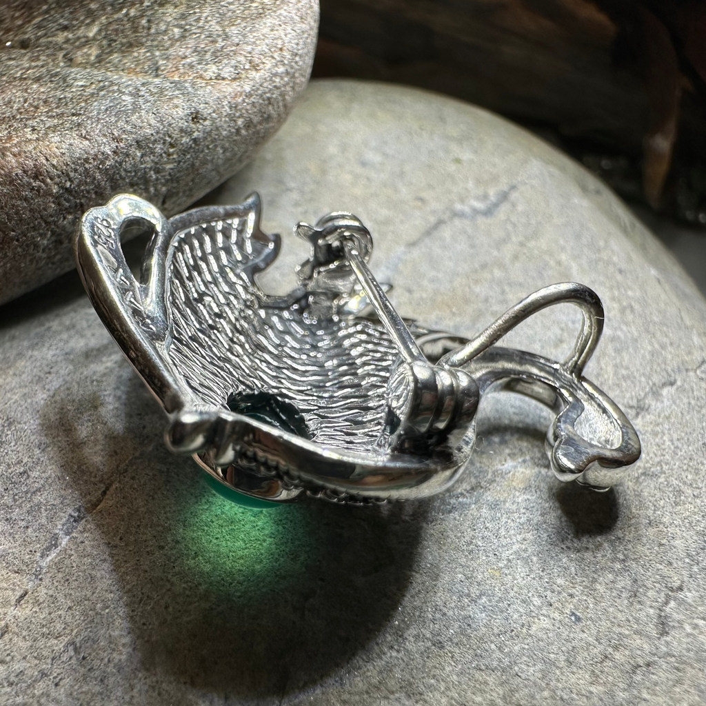 Eala Marcasite Swan Brooch in Sterling Silver