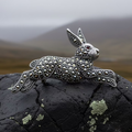 Coinín Marcasite Rabbit Brooch in Sterling Silver