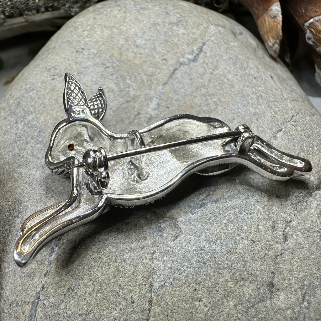 Coinín Marcasite Rabbit Brooch in Sterling Silver