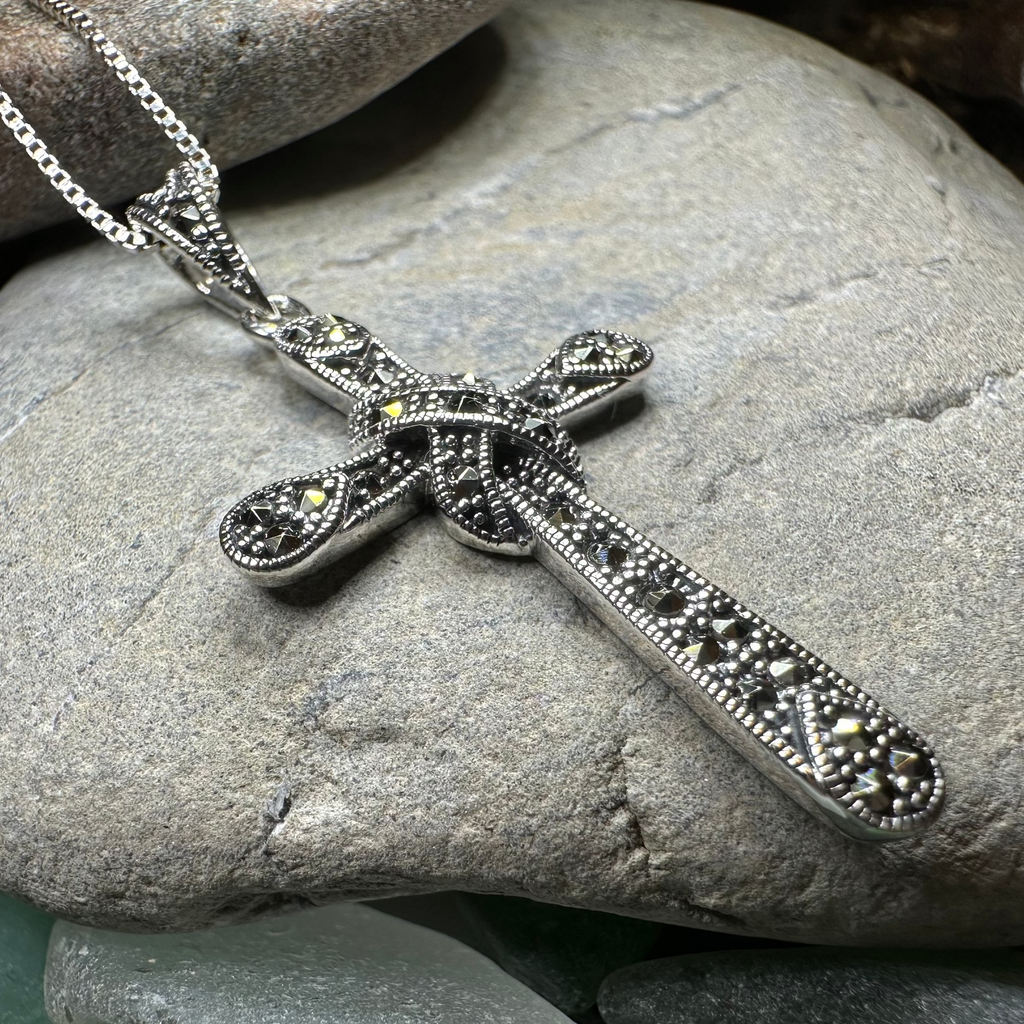 Brenna Marcasite Cross Necklace