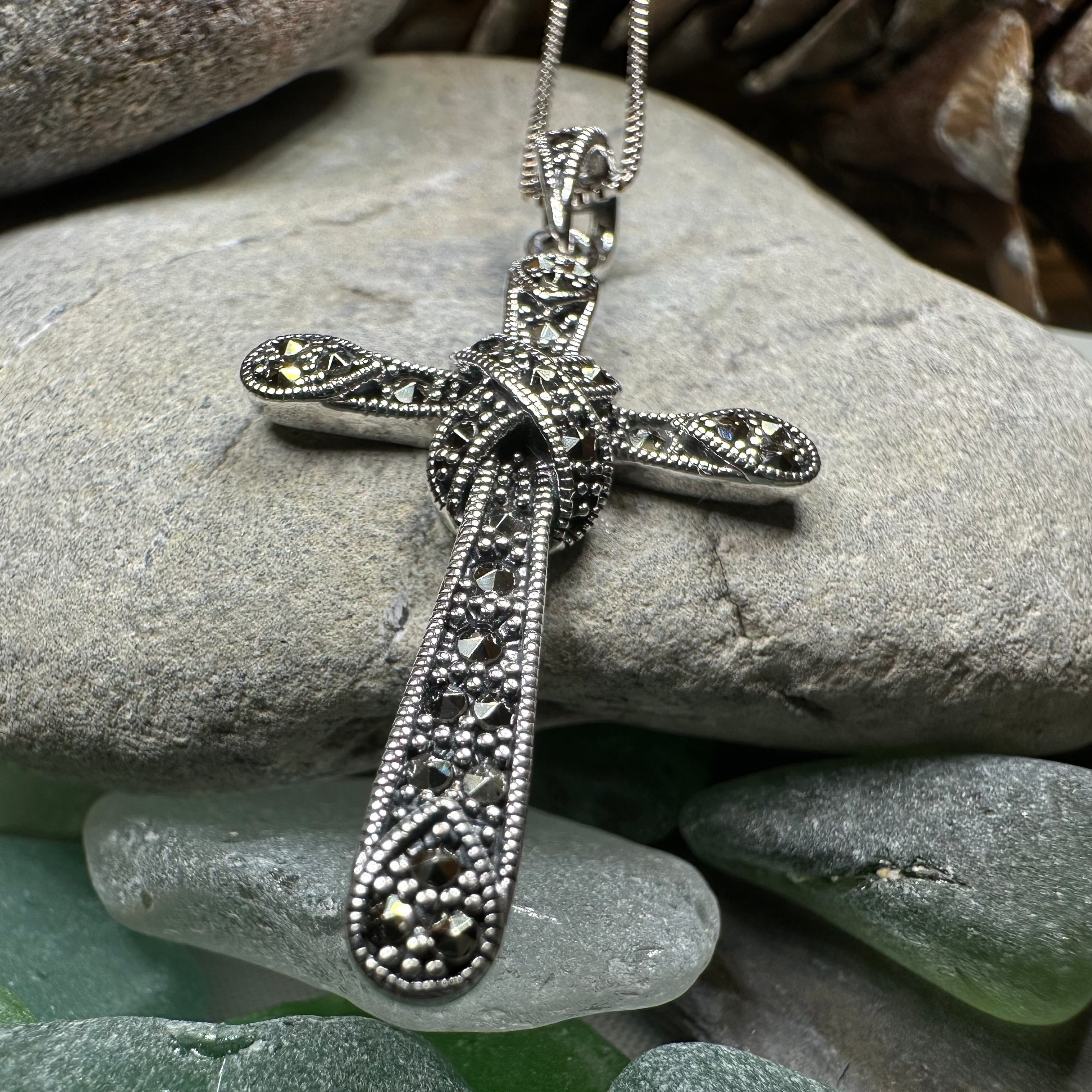 Brenna Marcasite Cross Necklace