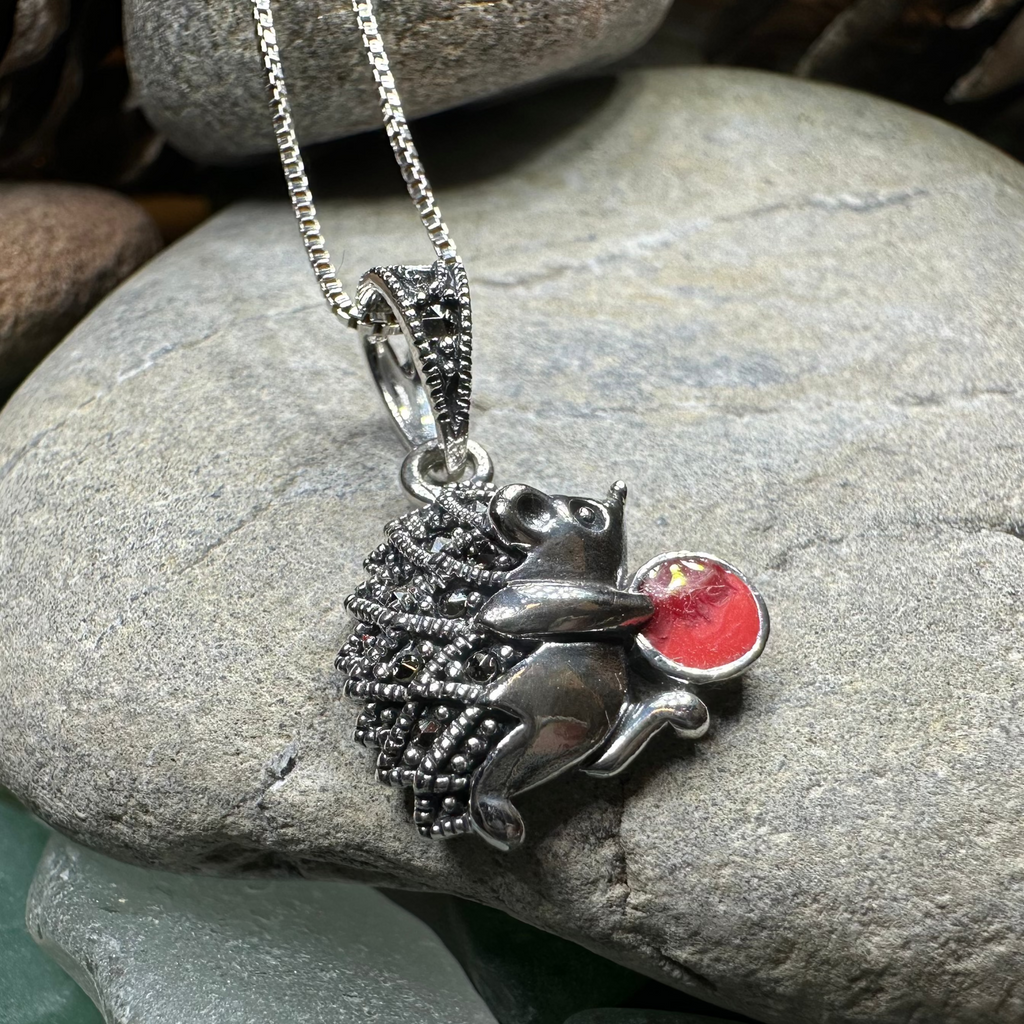 Frolicking Hedgehog Necklace
